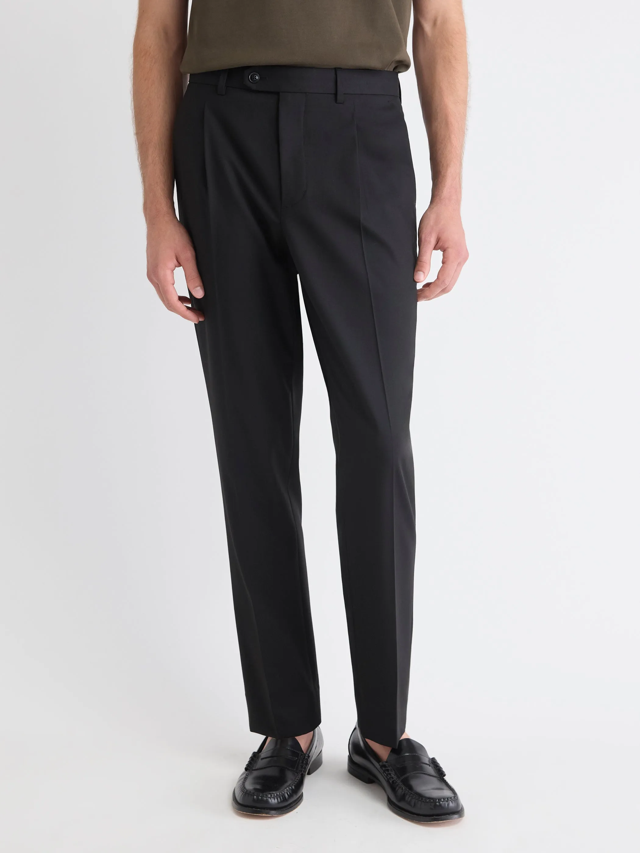 Wool-Blend Tapered-Leg Pleated Dress Pant sold by RW&CO. product image thumbnail 2