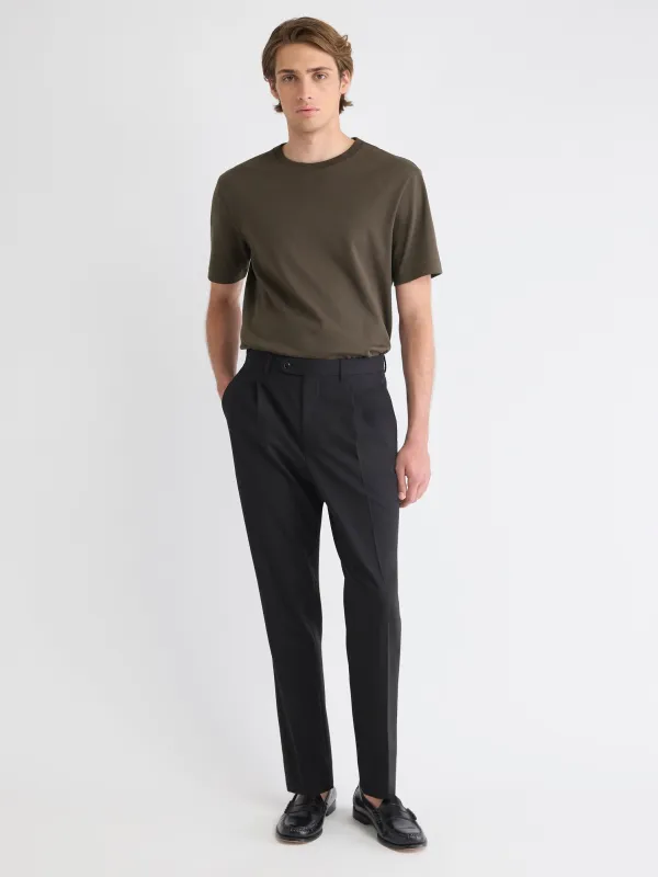 Wool-Blend Tapered-Leg Pleated Dress Pant sold by RW&CO.