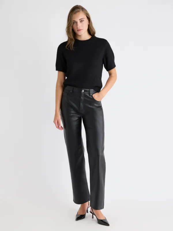 High-Rise Straight-Leg Faux-Leather Pant sold by RW&CO.
