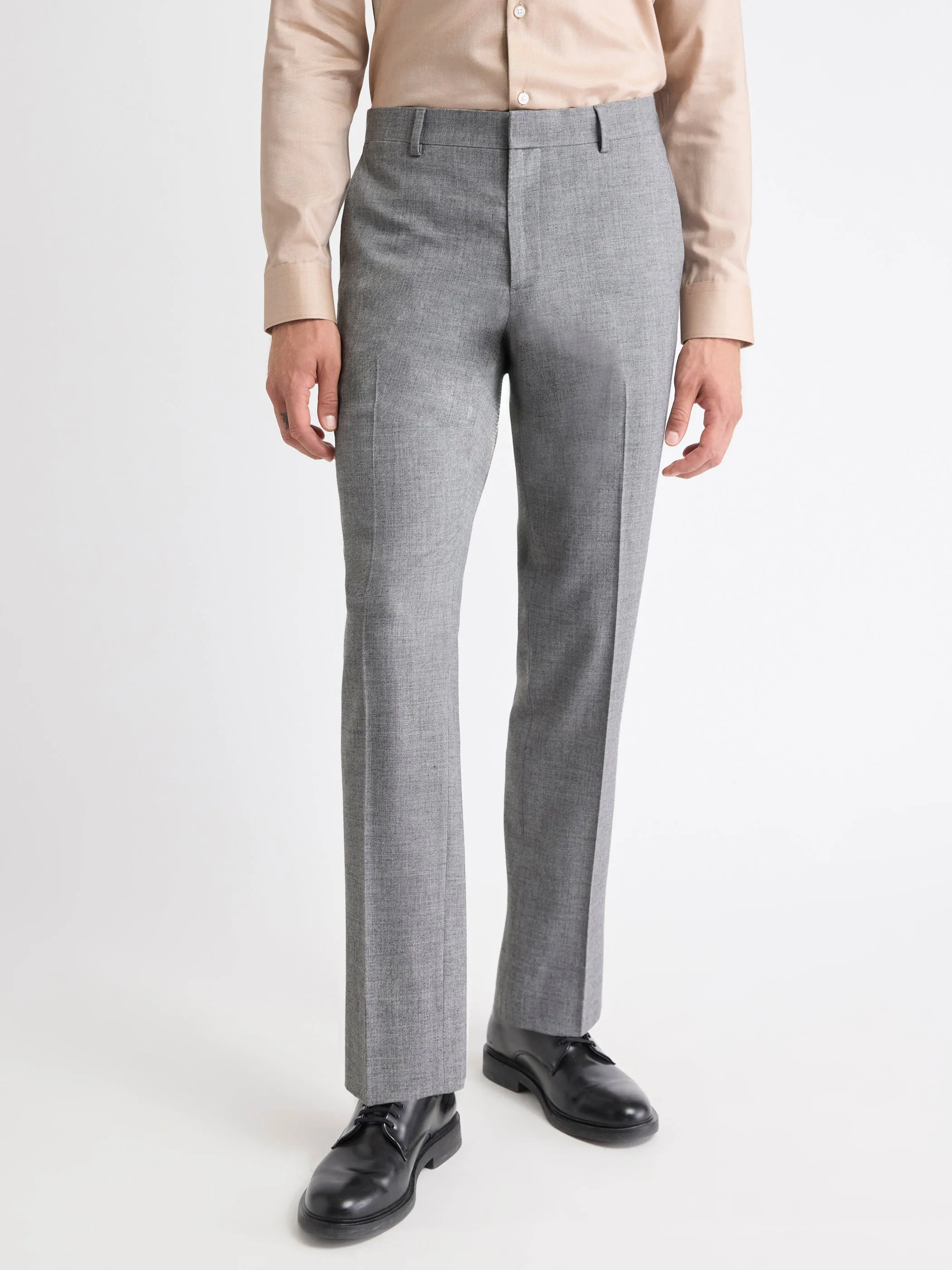 Tailored-Fit Grey Hopsack Suit Pant sold by RW&CO. product image thumbnail 2
