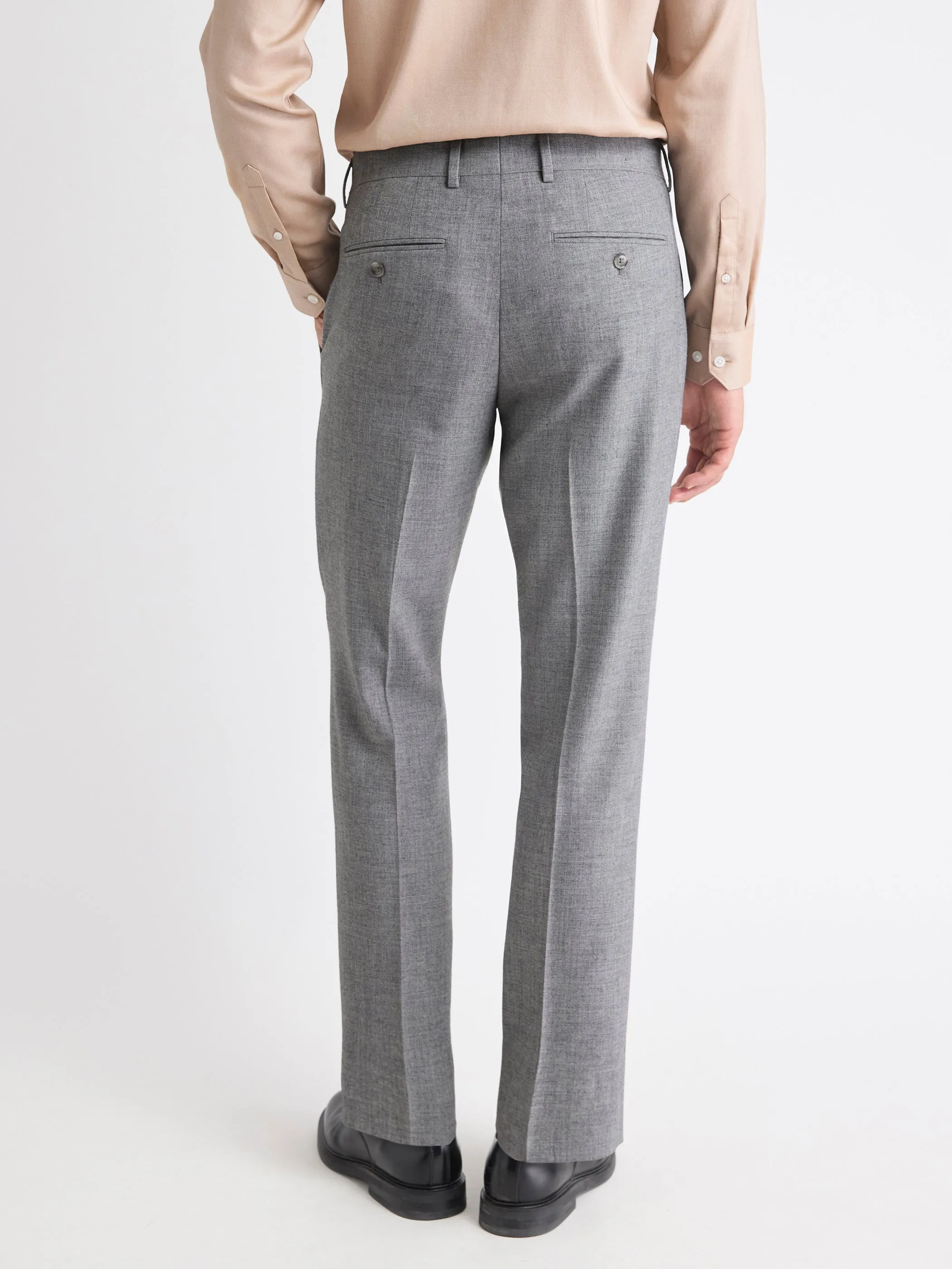 Tailored-Fit Grey Hopsack Suit Pant sold by RW&CO. product image thumbnail 3
