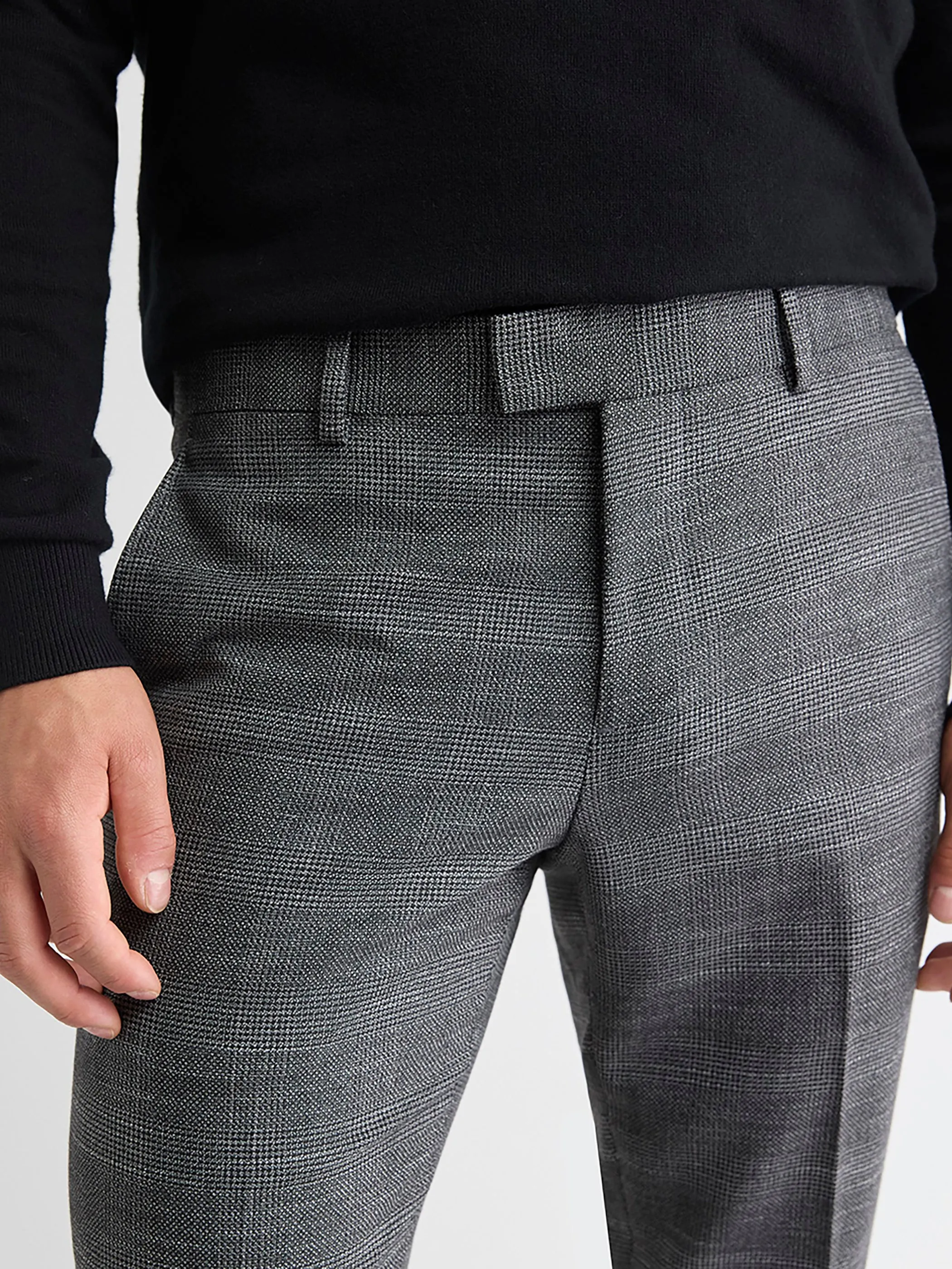 Slim Fit Charcoal Checkered Suit Pant sold by RW&CO. product image thumbnail 4