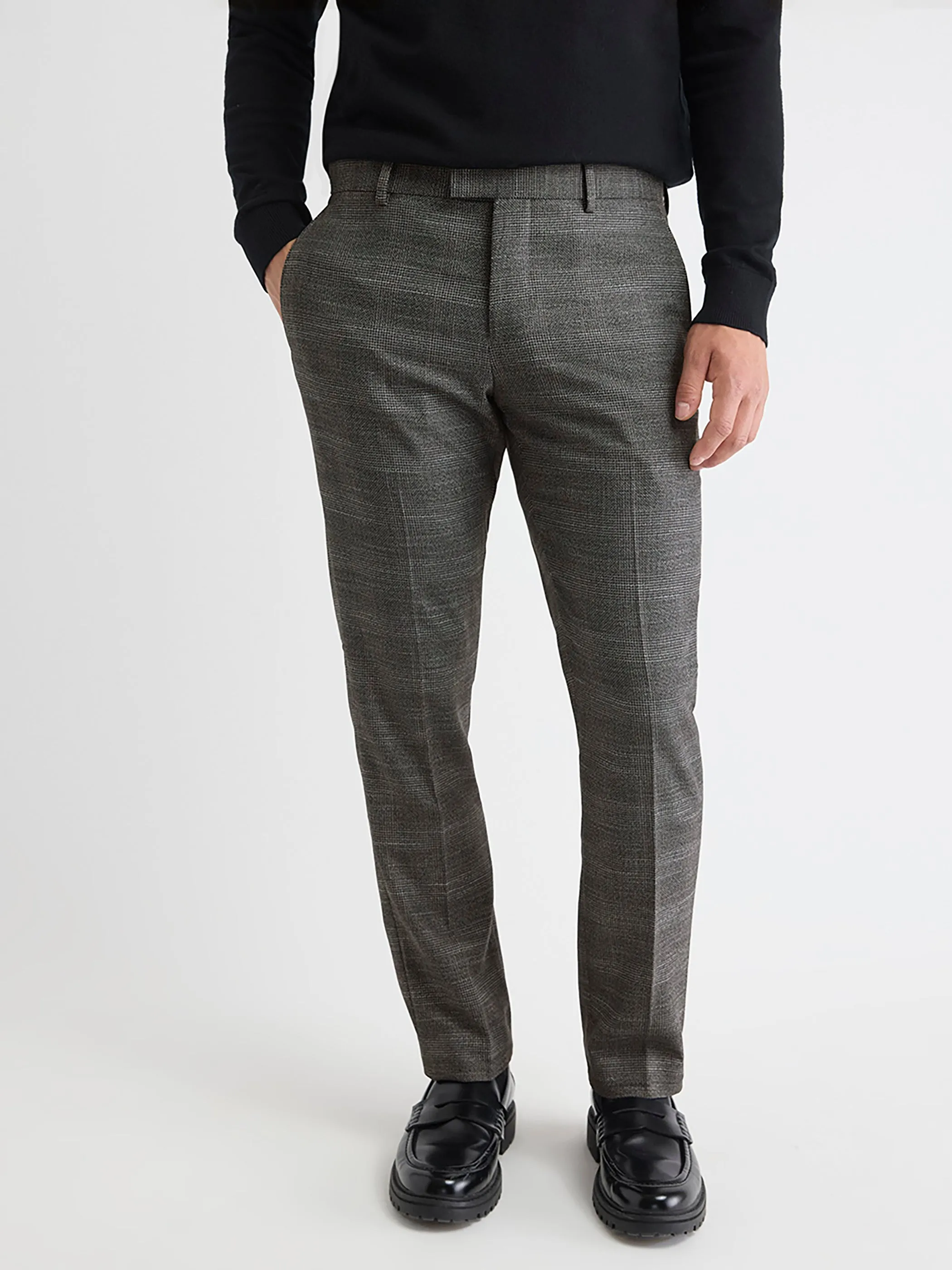 Slim Fit Charcoal Checkered Suit Pant sold by RW&CO. product image thumbnail 2