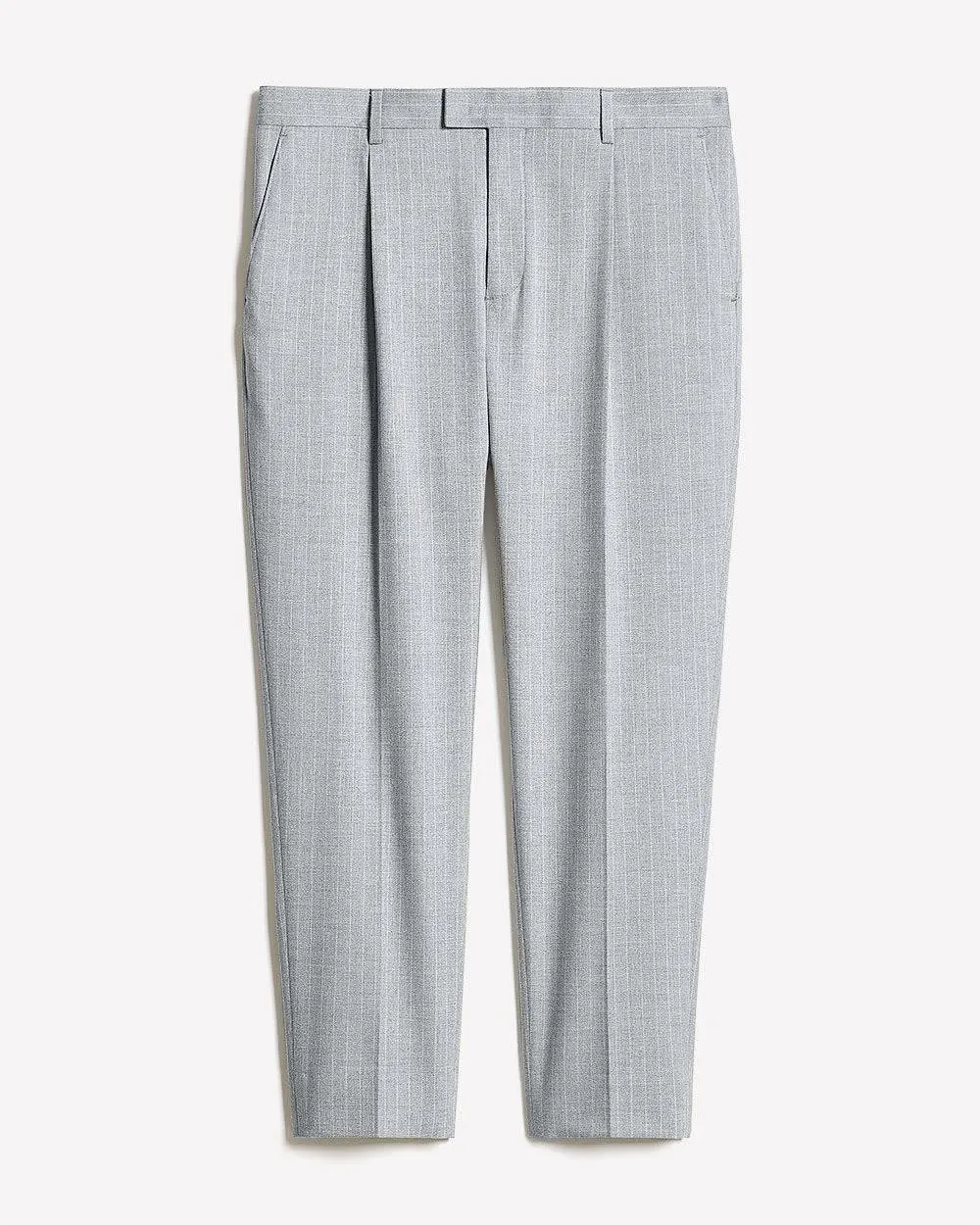 Pleated Tapered-Leg Striped Suit Pant sold by RW&CO. product image thumbnail 4