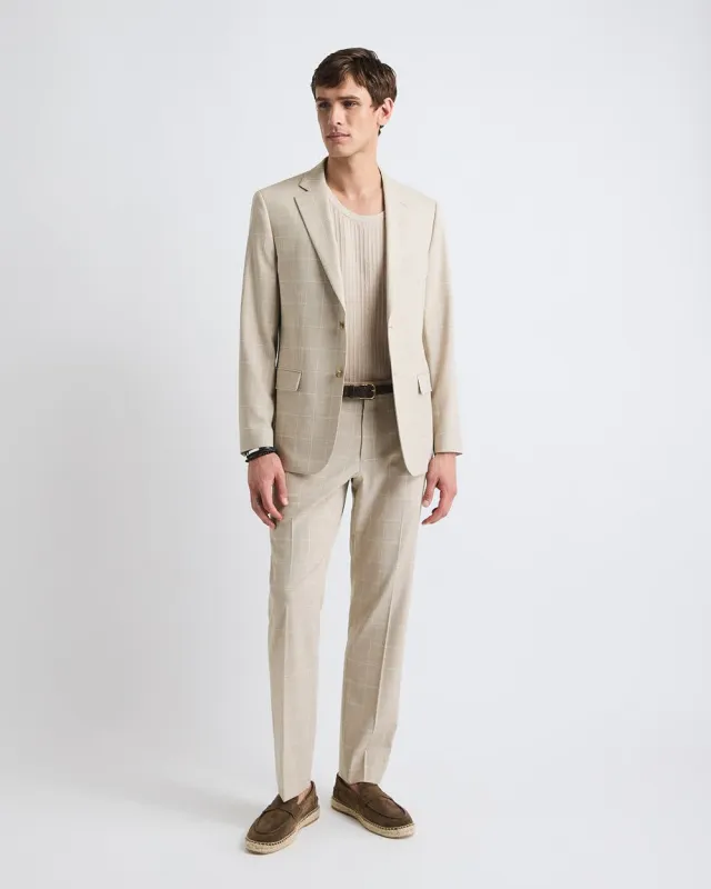 Tailored-Fit Checkered Taupe Suit Pant sold by RW&CO.