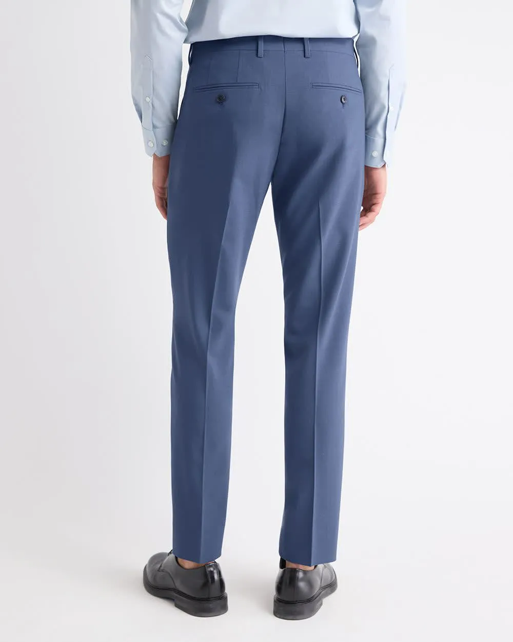 Slim-Fit Blue Wool-Blend Suit Pant sold by RW&CO. product image thumbnail 3