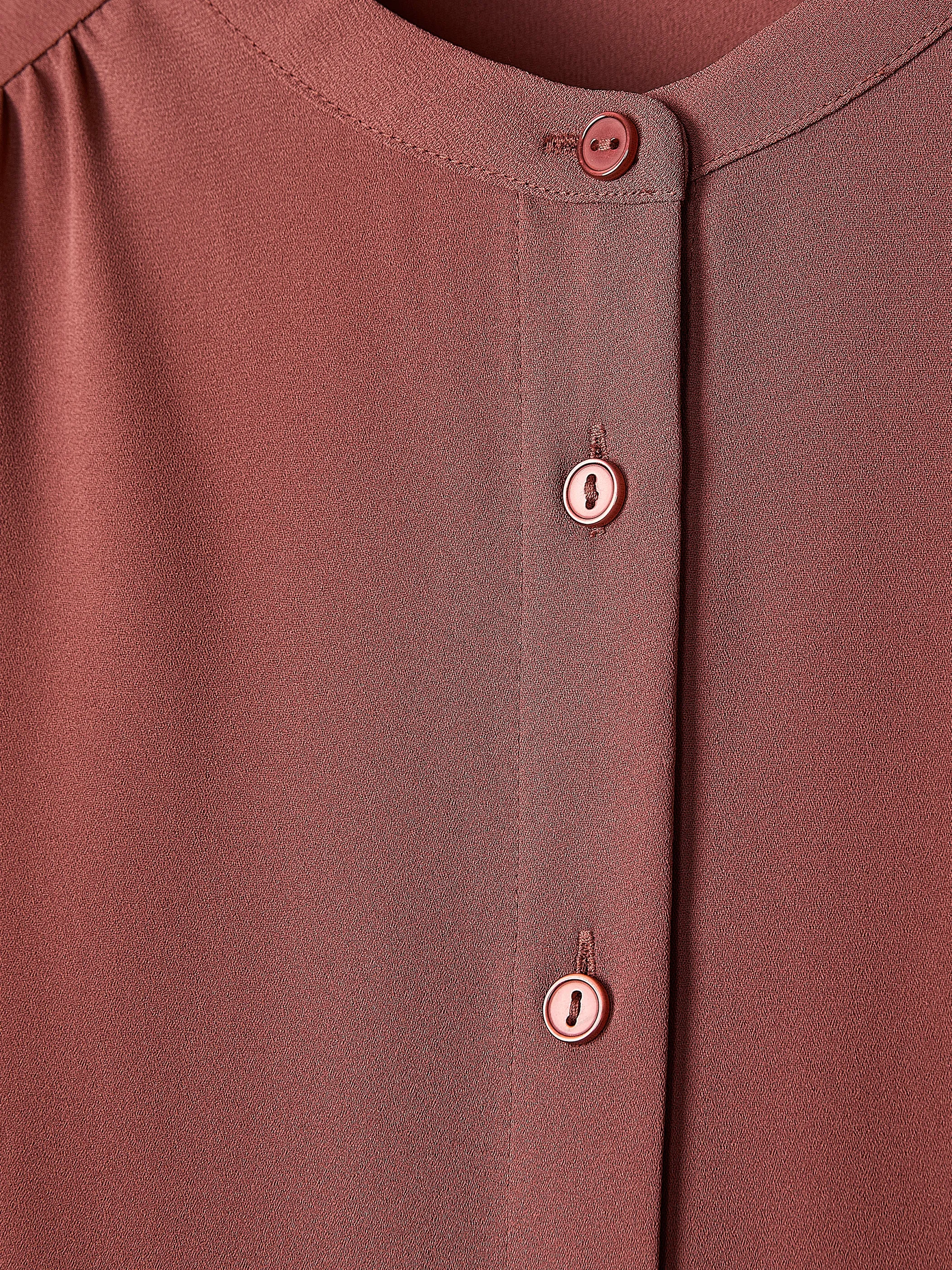 Silky Crepe Long-Sleeve Buttoned-Down Blouse sold by RW&CO. product image thumbnail 5