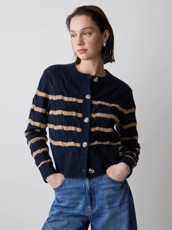 Long-Sleeve Cable-Stitch Cardigan sold by RW&CO.