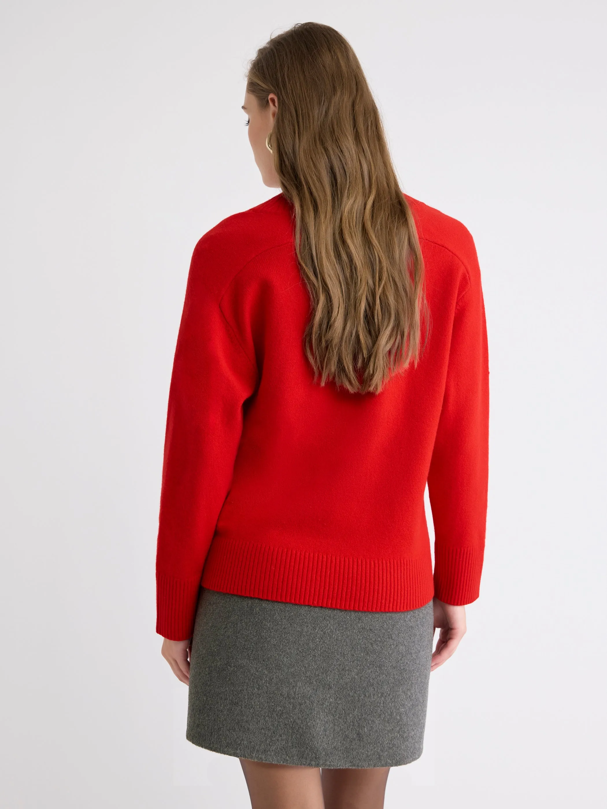Long-Sleeve V-Neck Merino-Blend Sweater sold by RW&CO. product image thumbnail 3
