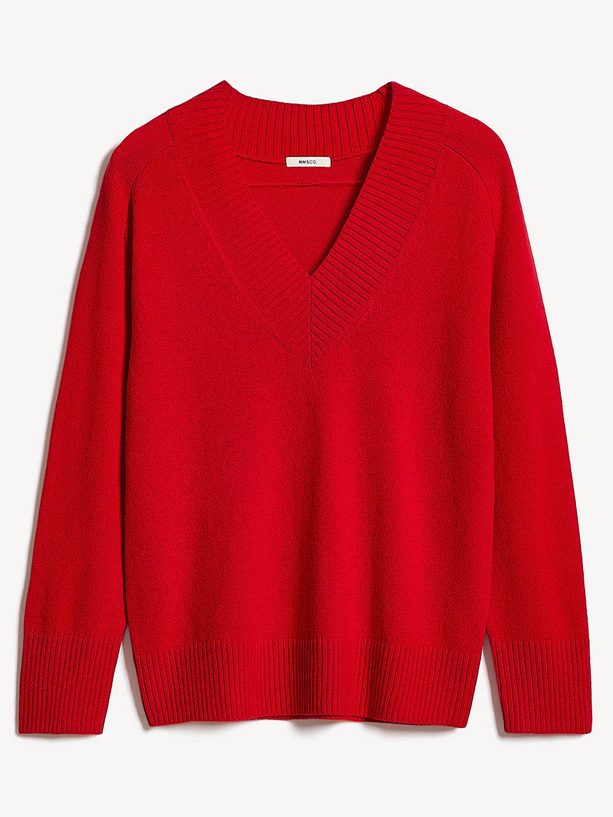 Long-Sleeve V-Neck Merino-Blend Sweater sold by RW&CO. product image thumbnail 4