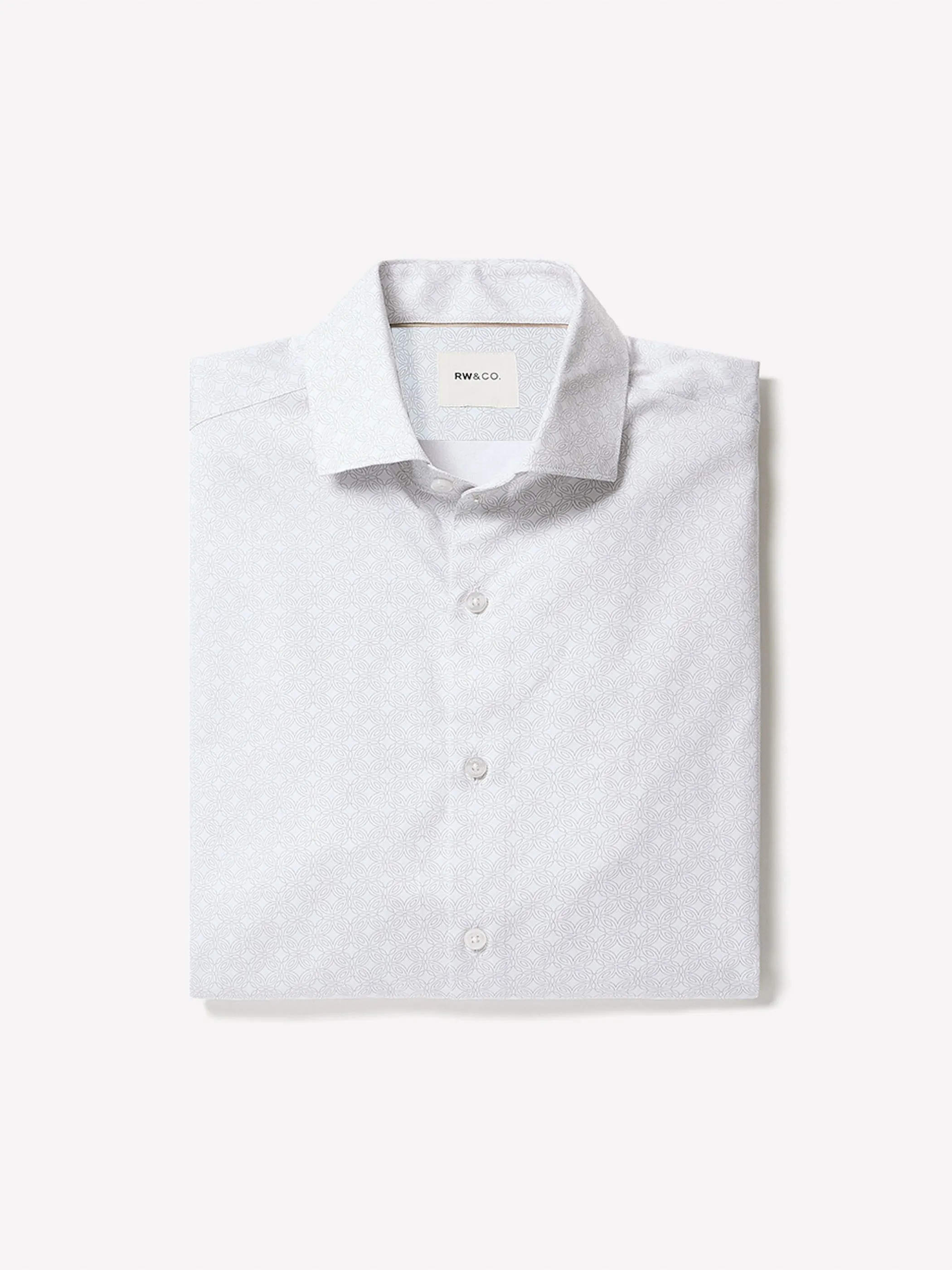 Tailored-Fit Dress Shirt with Micro Geo Print sold by RW&CO.