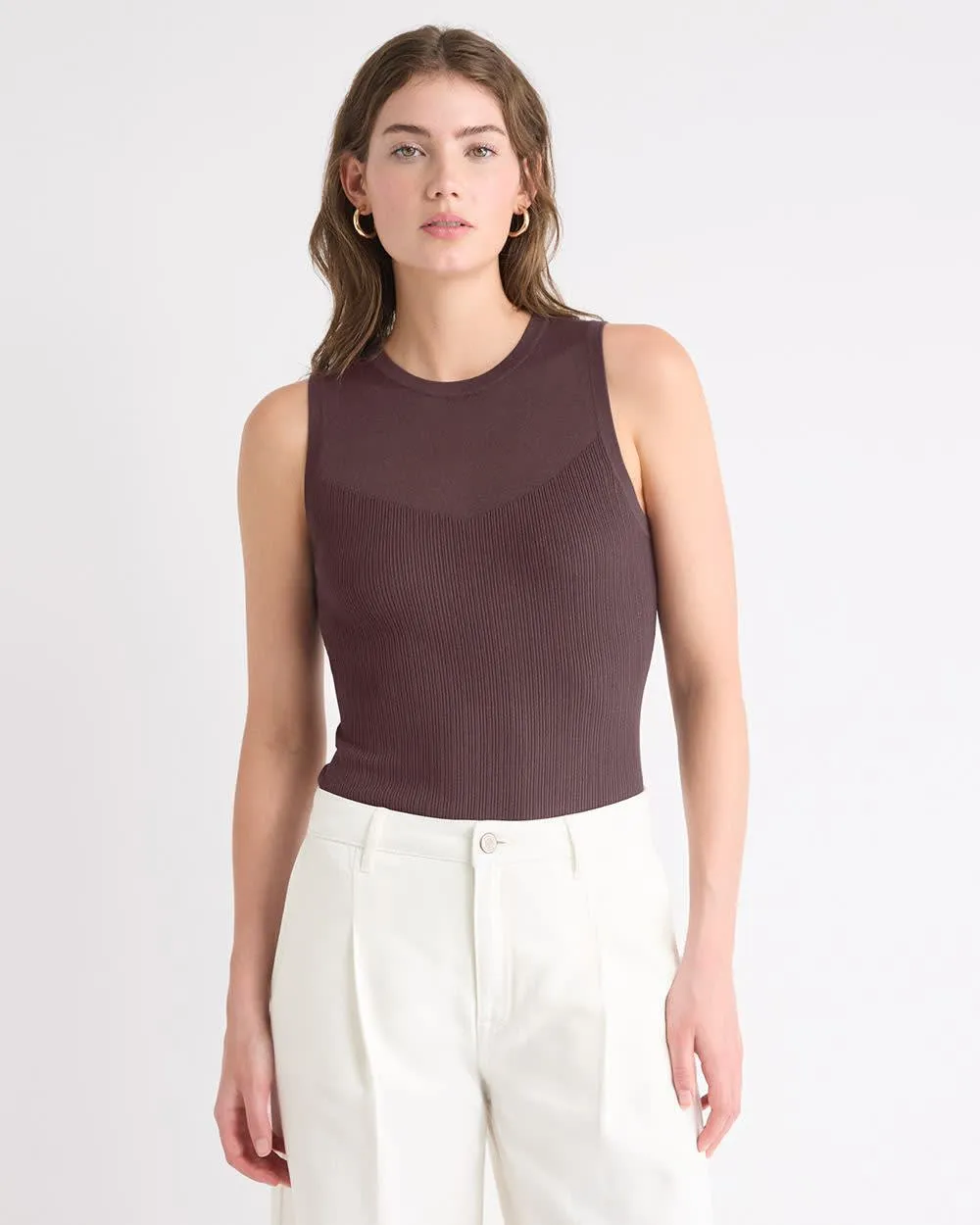 Crew-Neck Ribbed Cami sold by RW&CO.
