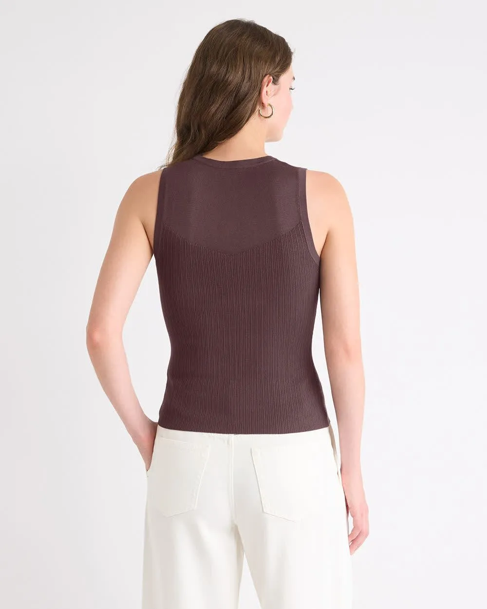 Crew-Neck Ribbed Cami sold by RW&CO. product image thumbnail 3