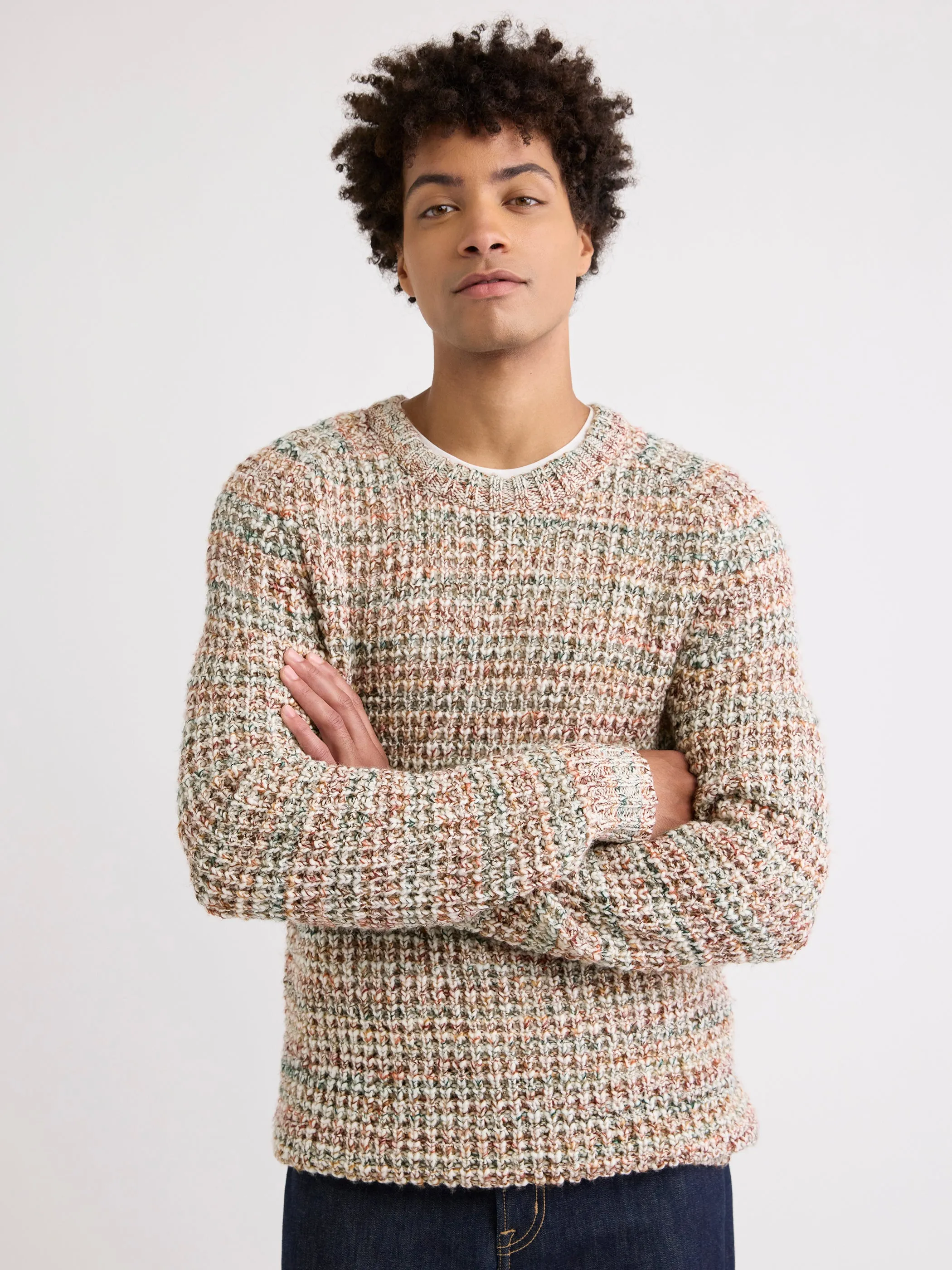 Textured Marled-Wool Sweater sold by RW&CO.