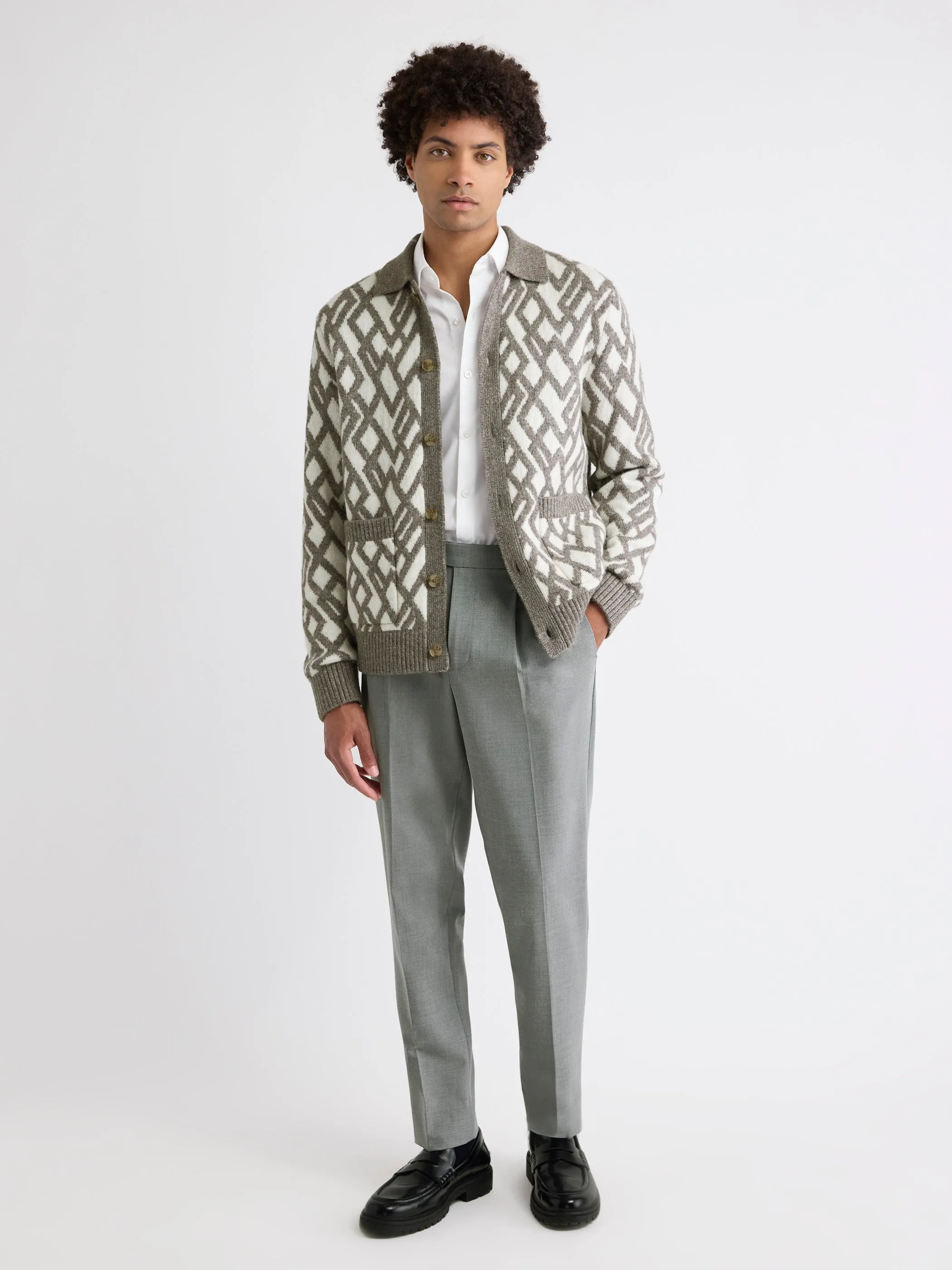 Alpaca-Blend Argyle Cardigan sold by RW&CO. product image thumbnail 2