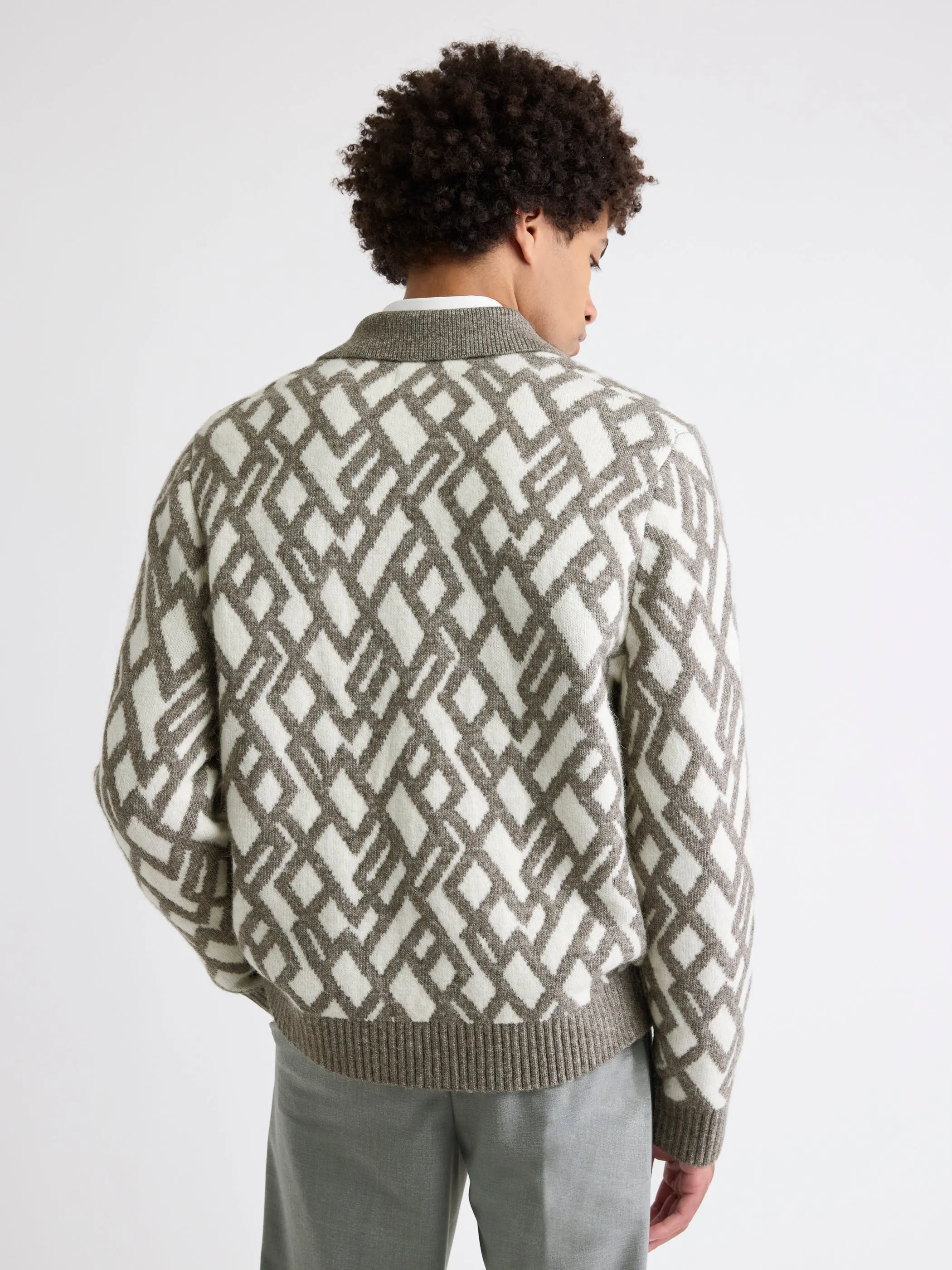Alpaca-Blend Argyle Cardigan sold by RW&CO. product image thumbnail 3