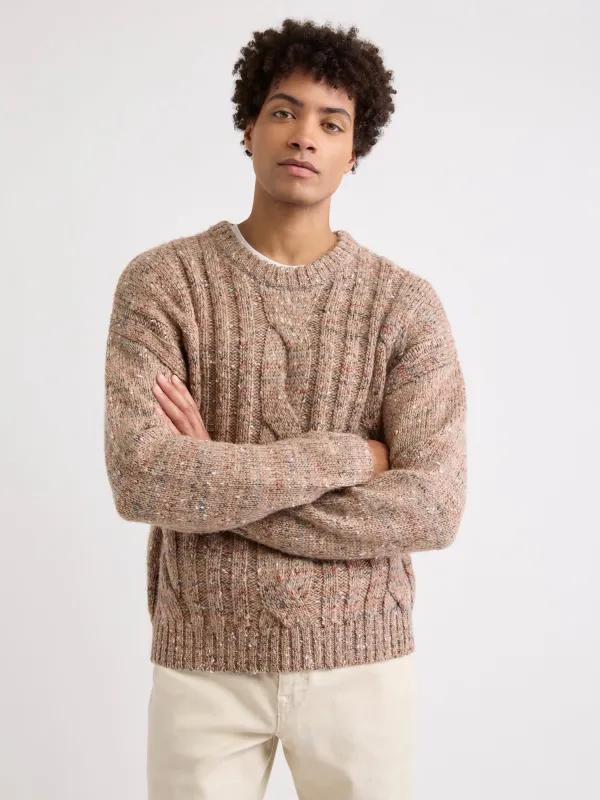 Wool Sweater with Cable Stitches sold by RW&CO.