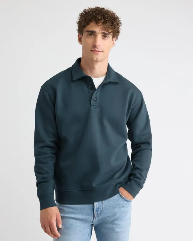 Fleece Long-Sleeve Polo sold by RW&CO.