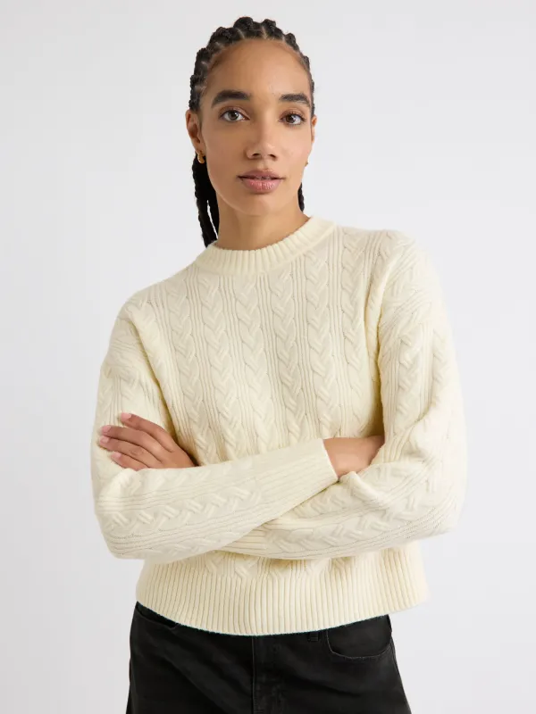 Long-Sleeve Crew-Neck Sweater with Cable Stitches sold by RW&CO.
