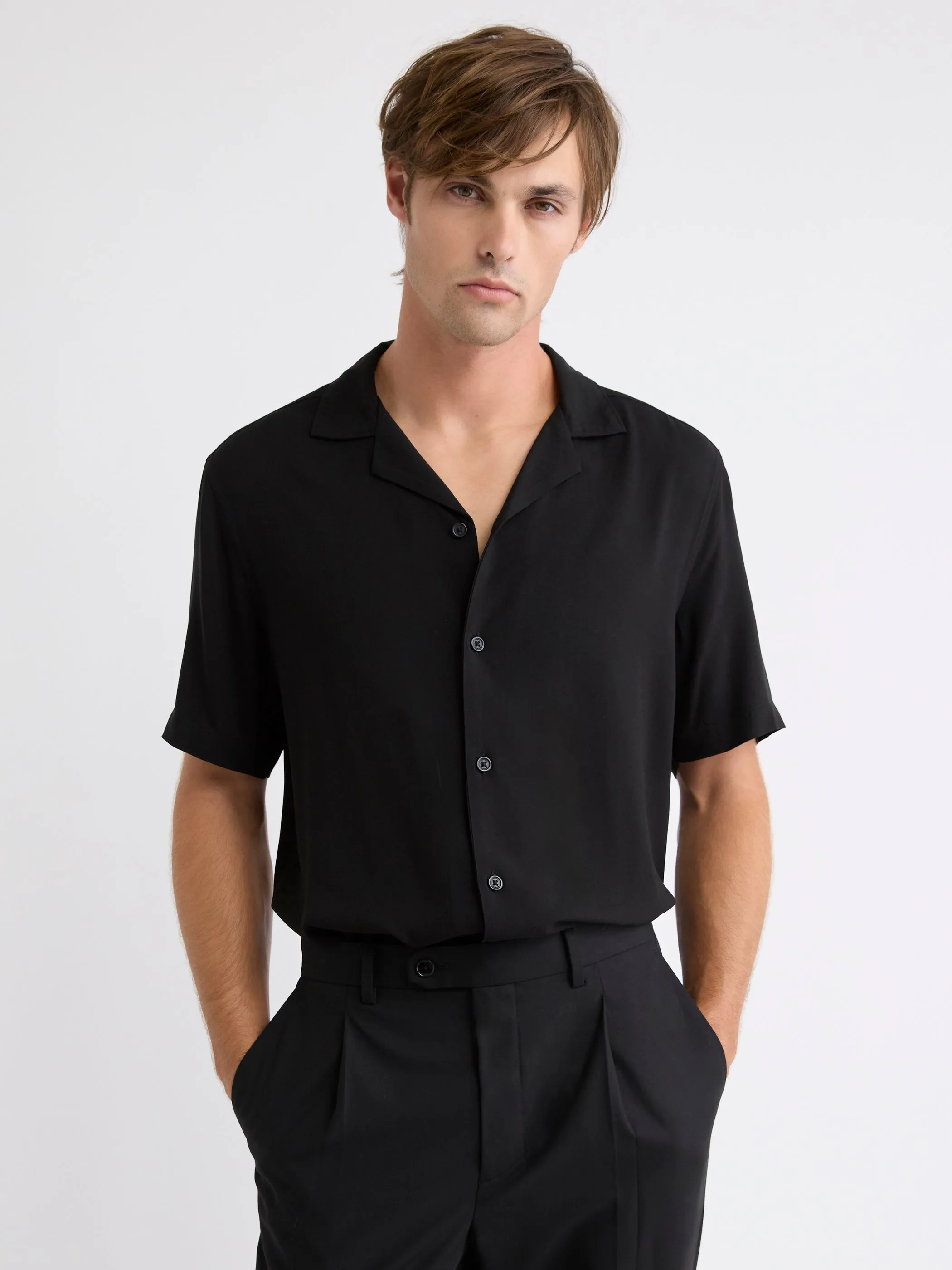 Short-Sleeve Shirt with Camp Collar sold by RW&CO.