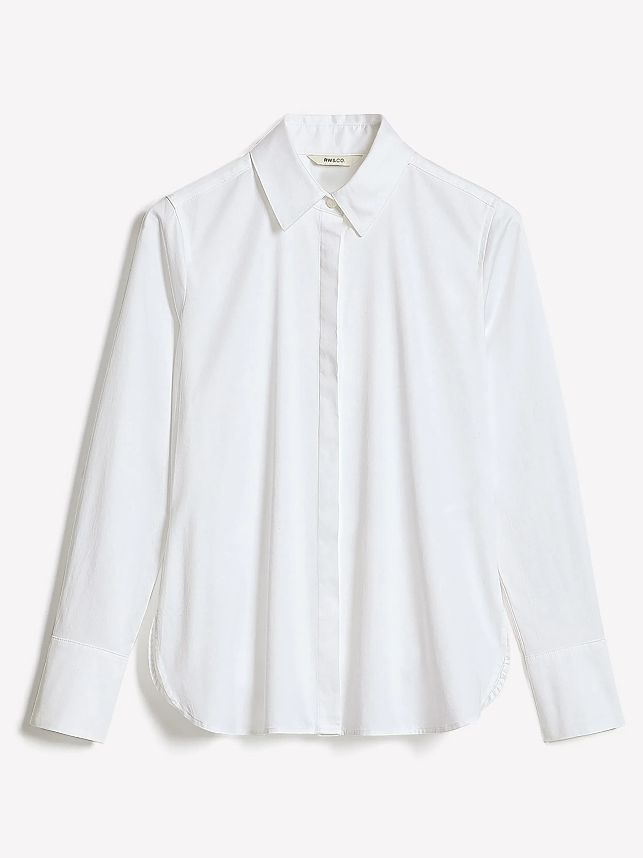 Fitted Long-Sleeve Poplin Blouse sold by RW&CO. product image thumbnail 4
