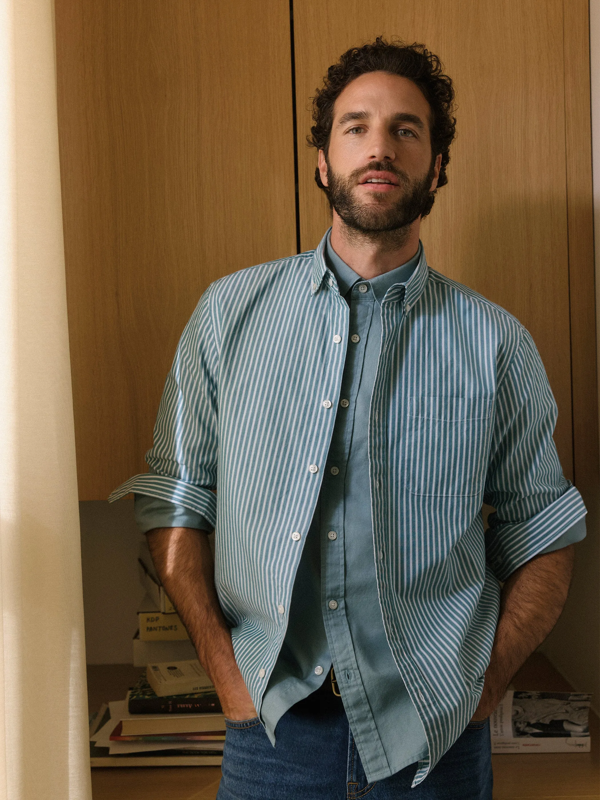 Striped Long-Sleeve Shirt sold by RW&CO.