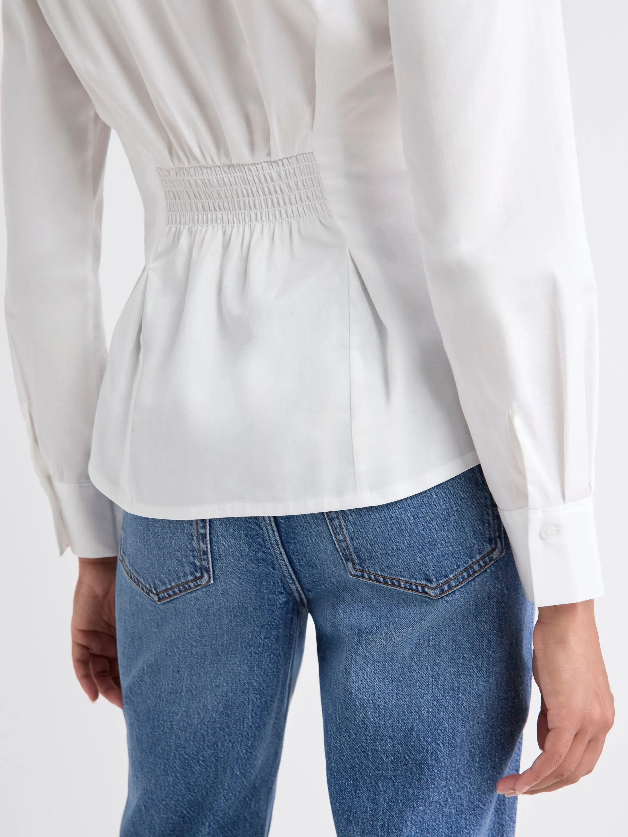 Long-Sleeve Buttoned-Down Poplin Blouse sold by RW&CO. product image thumbnail 4