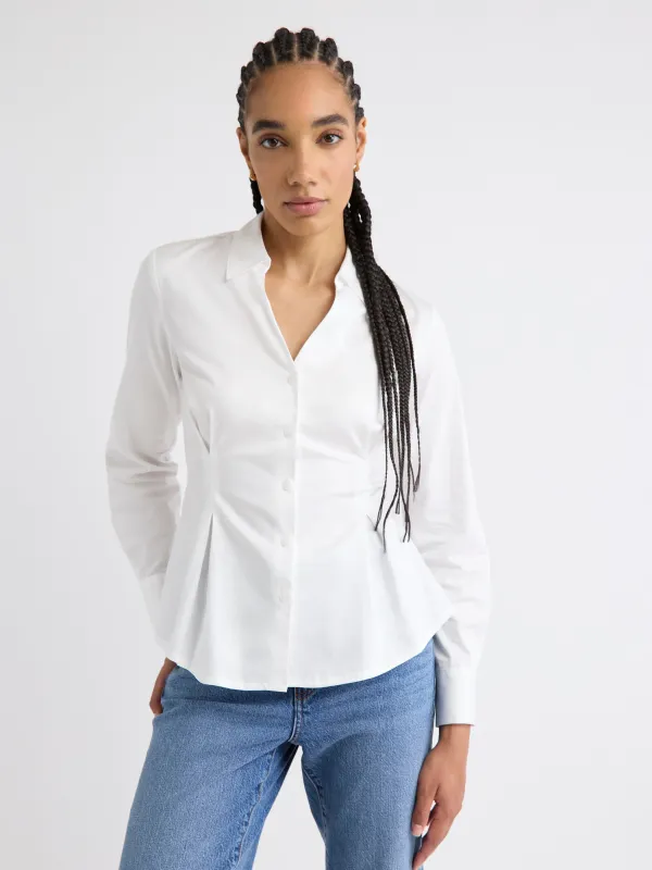 Long-Sleeve Buttoned-Down Poplin Blouse sold by RW&CO.