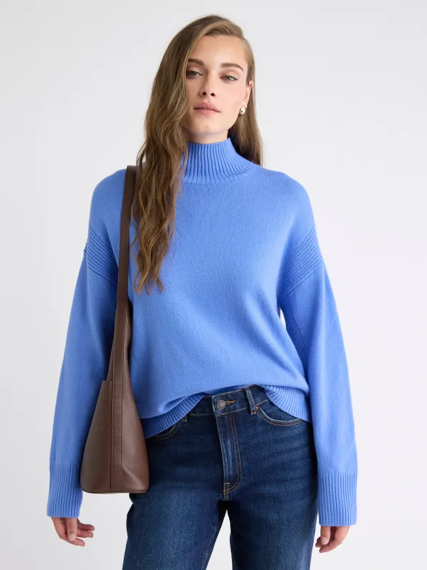 Long-Sleeve Funnel-Neck Merino-Blend Sweater made by RW&CO.