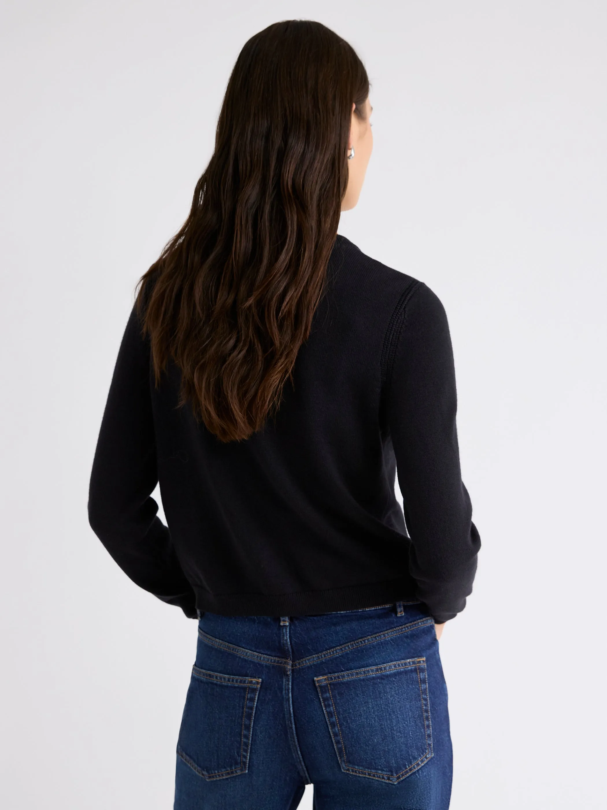 Long-Sleeve Short Cardigan with Chest Pockets sold by RW&CO. product image thumbnail 3