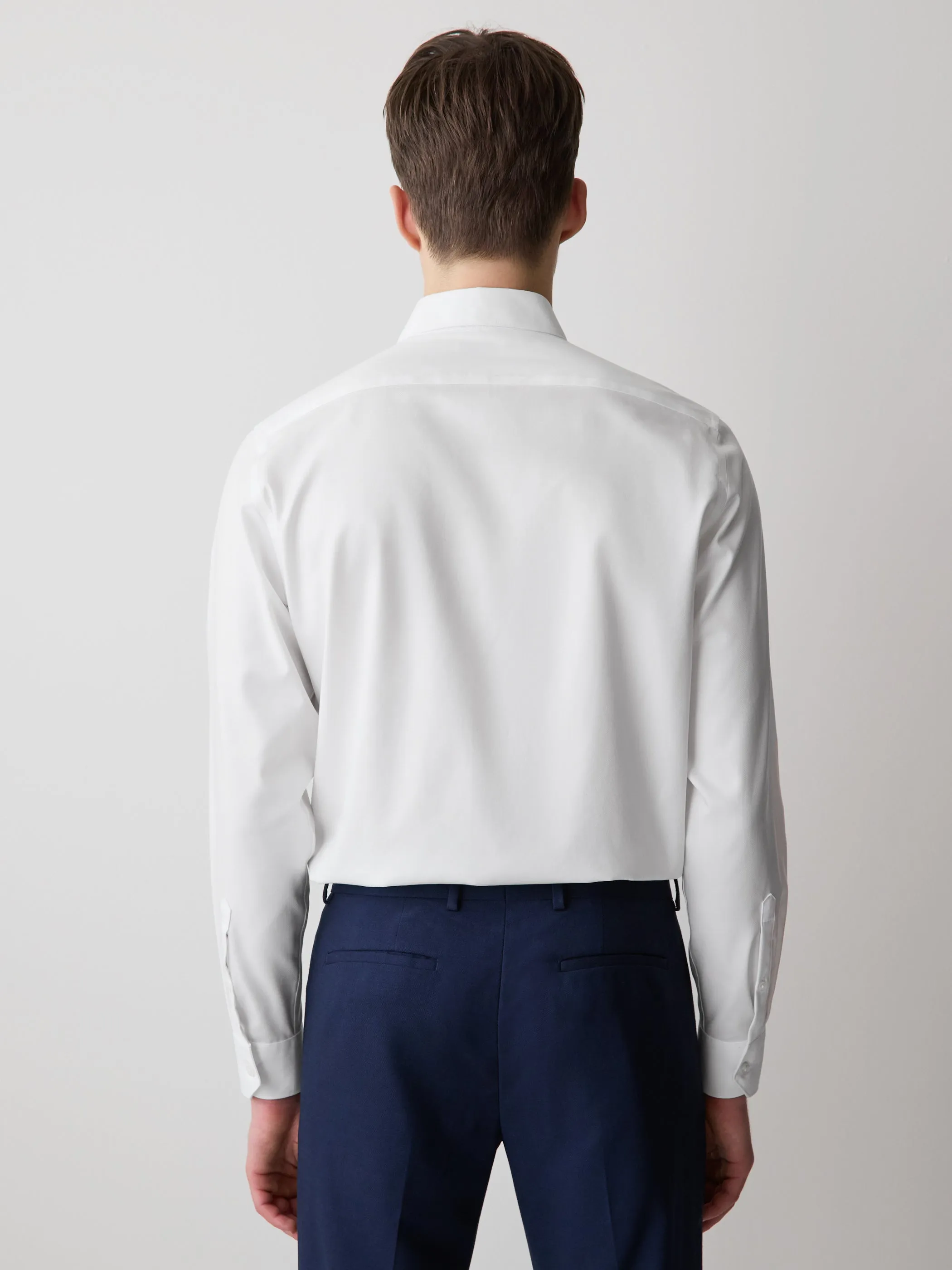 Regular Fit Solid Supima (R) Twill Dress Shirt sold by RW&CO. product image thumbnail 3