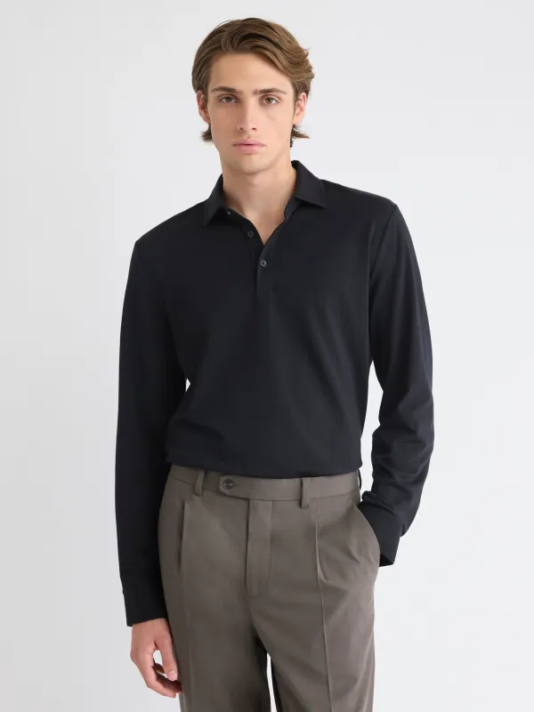Long-Sleeve Supima (R) Cotton Polo sold by RW&CO.