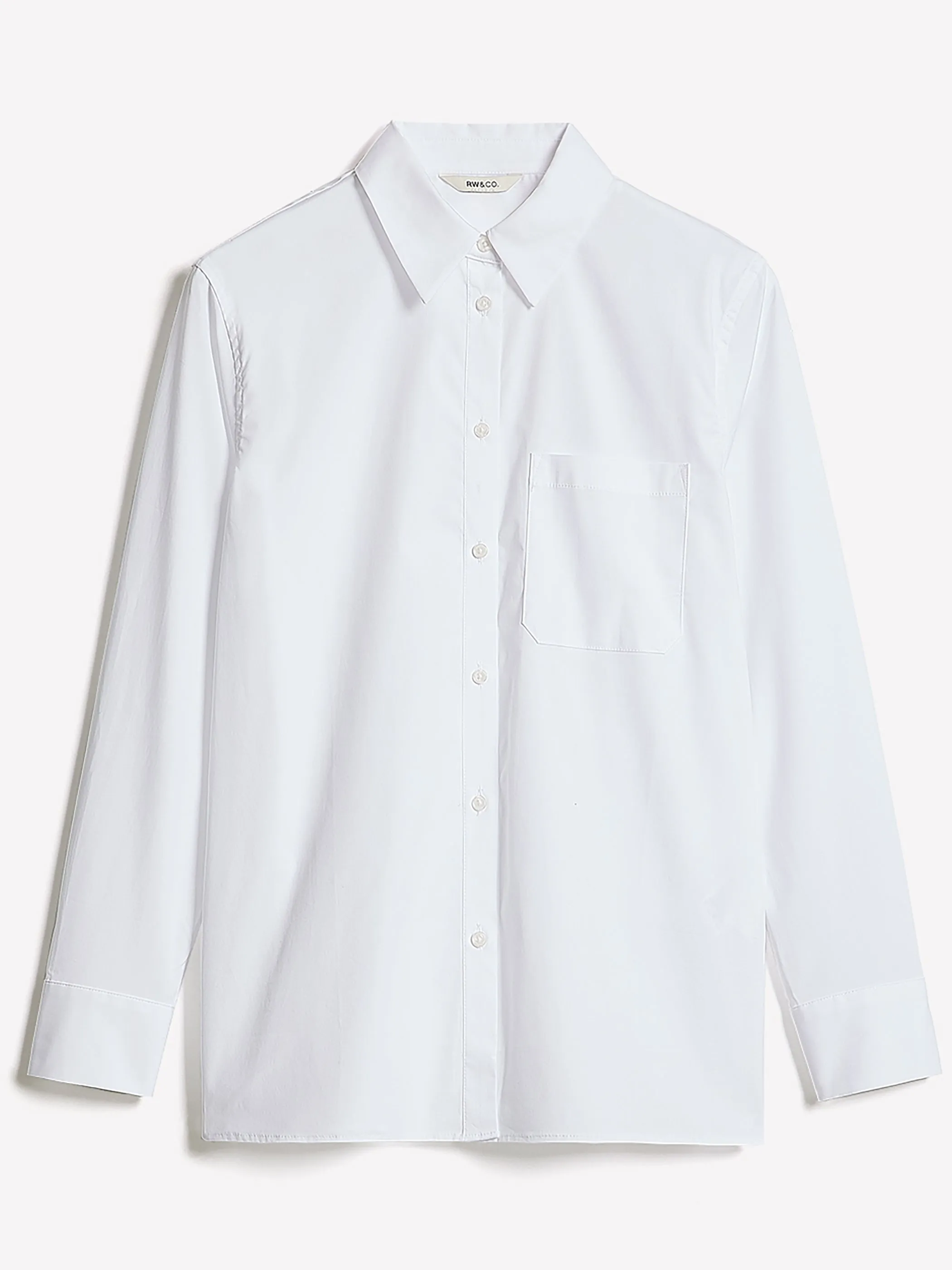 Long-Sleeve Buttoned-Down Poplin Blouse sold by RW&CO. product image thumbnail 4