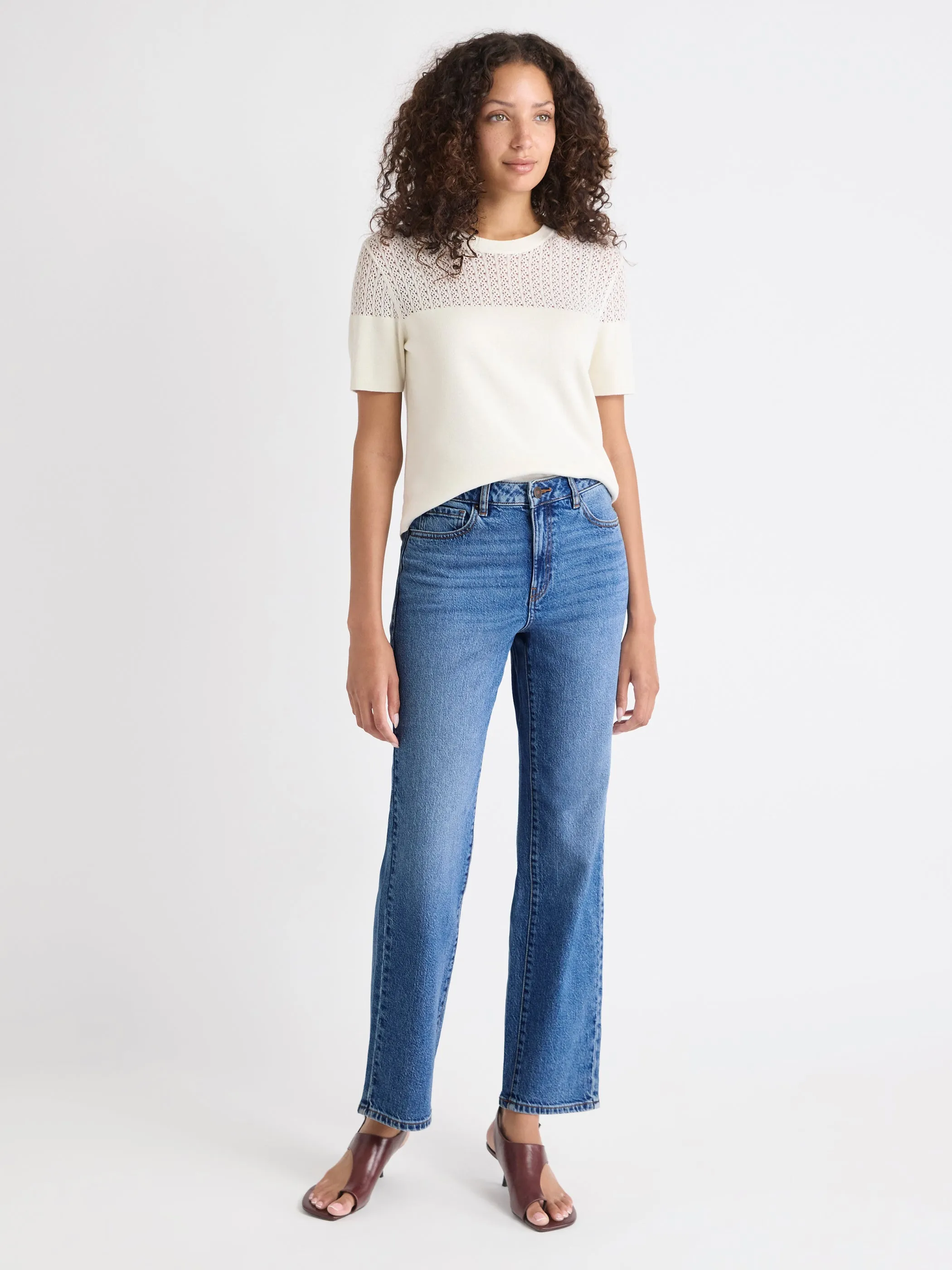 Short-Sleeve Crew-Neck Short Sweater sold by RW&CO. product image thumbnail 2