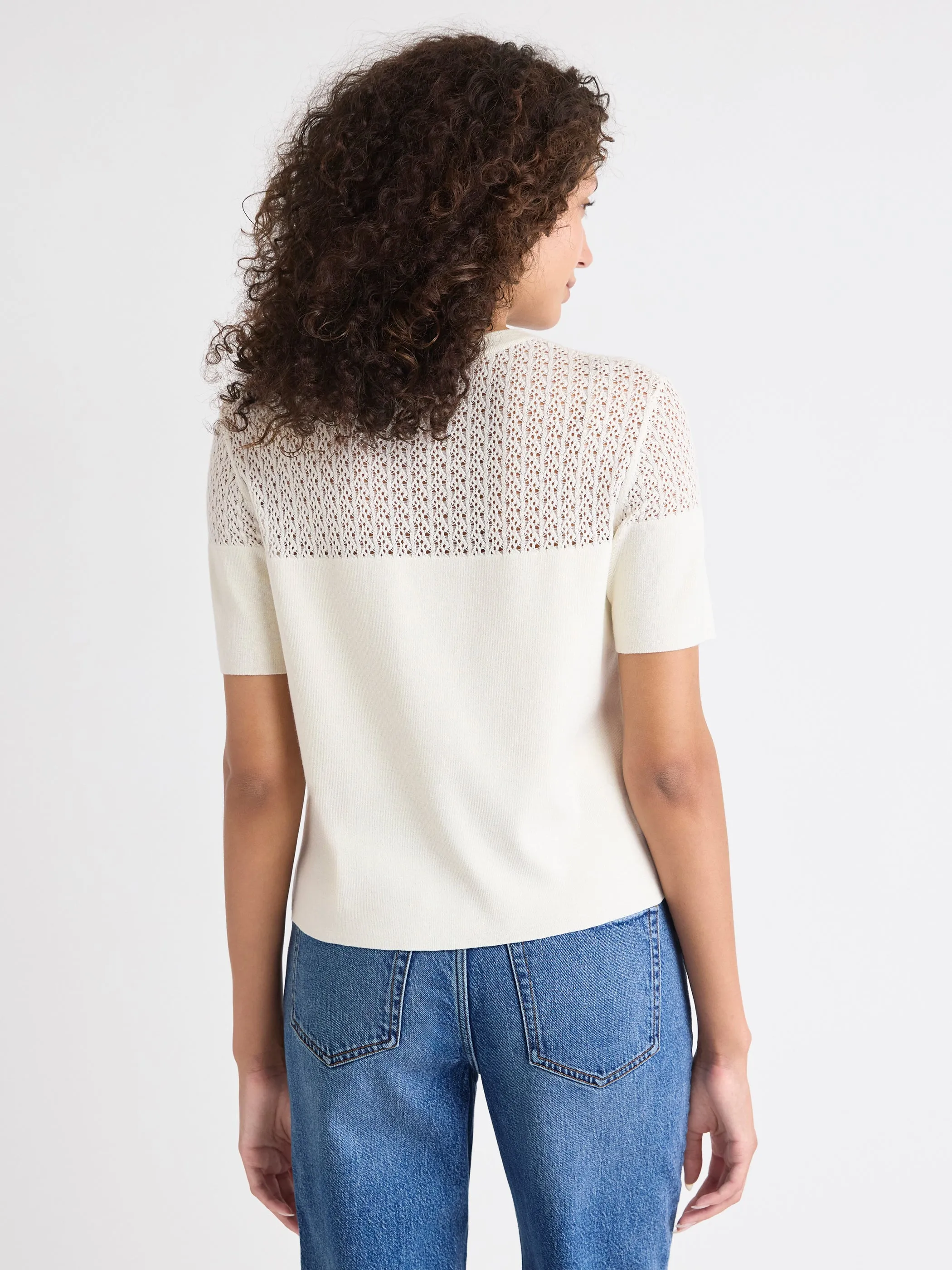 Short-Sleeve Crew-Neck Short Sweater sold by RW&CO. product image thumbnail 3