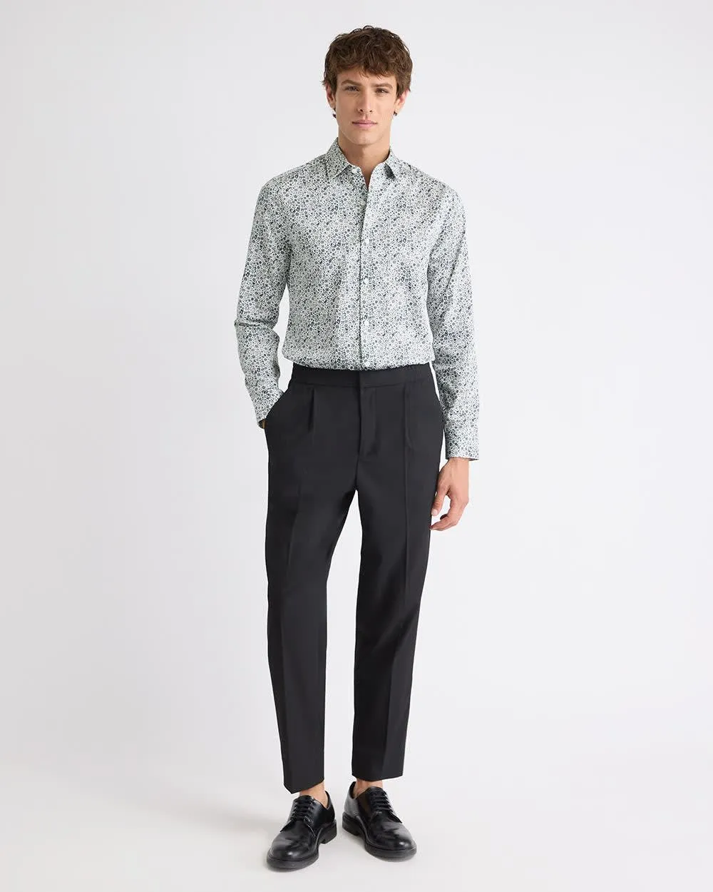 Slim-Fit Dress Shirt with Floral Pattern sold by RW&CO. product image thumbnail 2