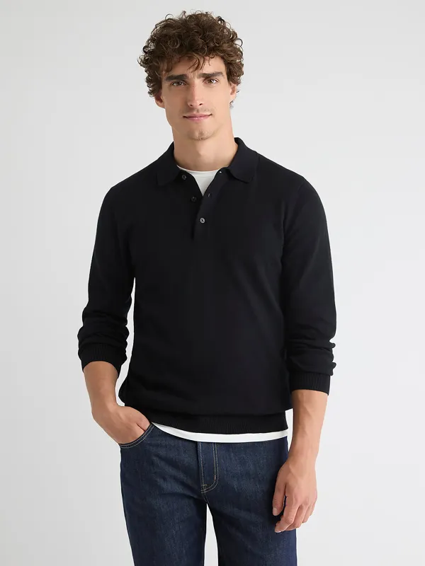 Long-Sleeve Polo Sweater sold by RW&CO.