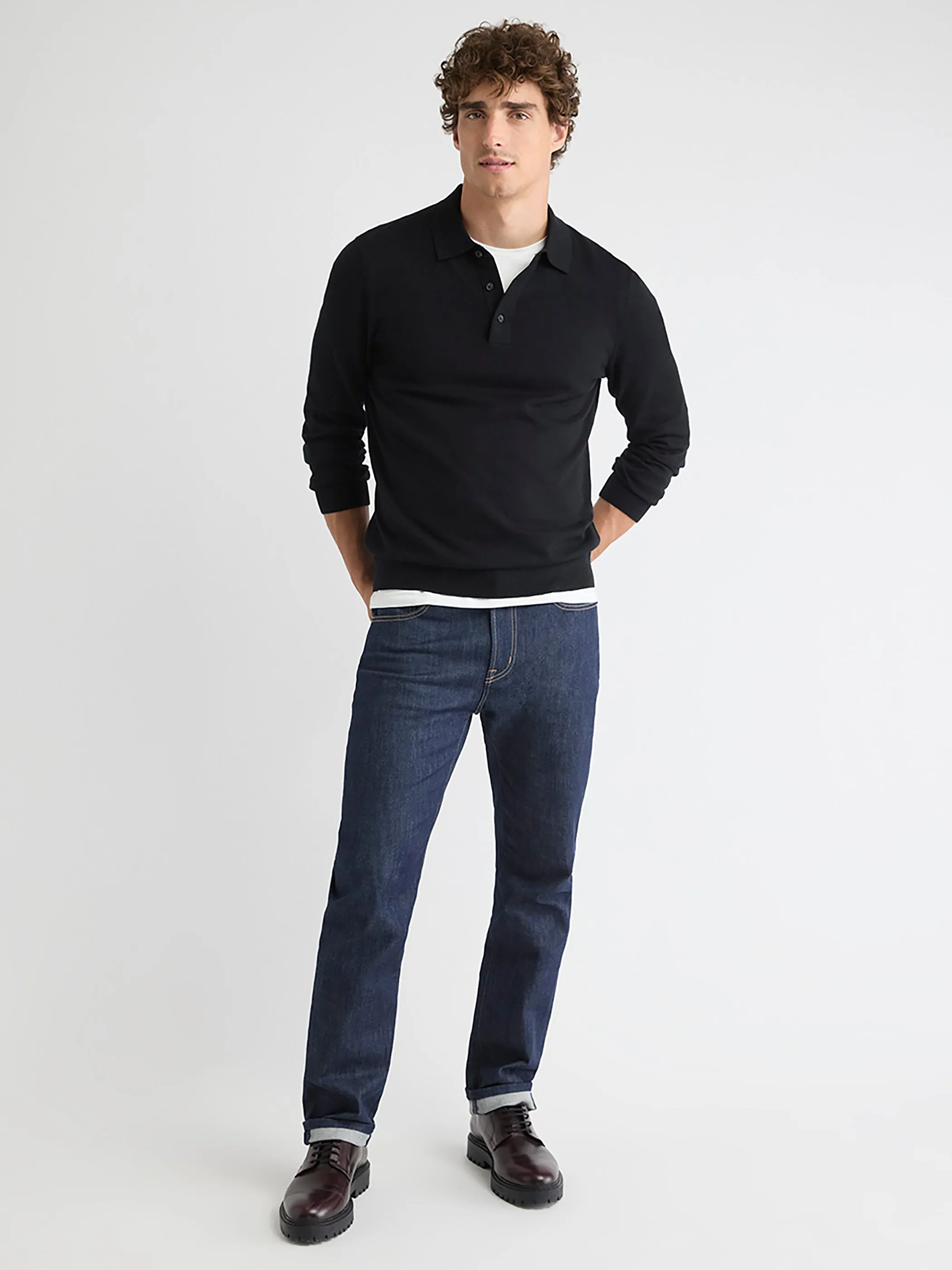 Long-Sleeve Polo Sweater sold by RW&CO. product image thumbnail 2