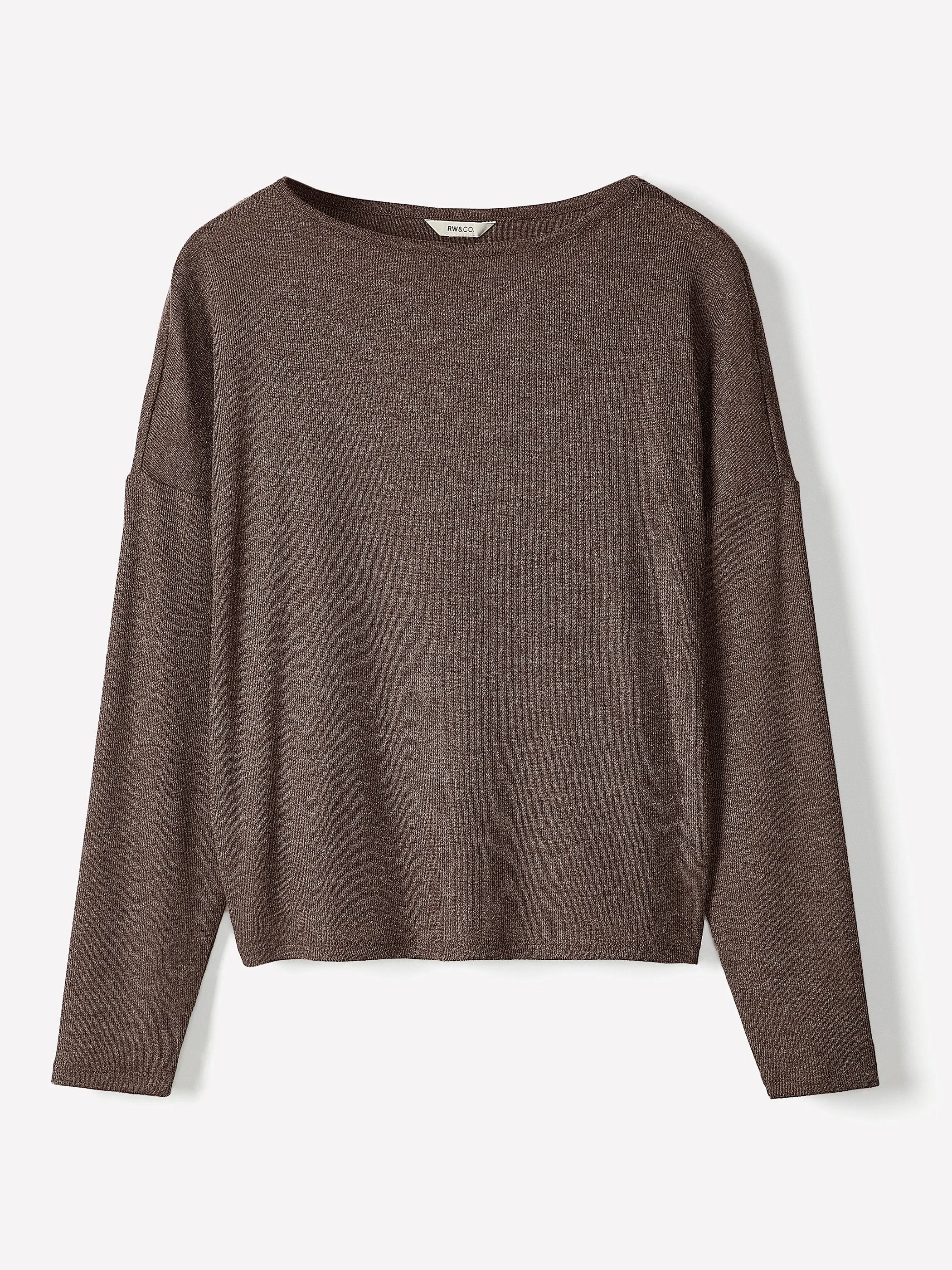 Long-Sleeve Crew-Neck Ribbed Top sold by RW&CO. product image thumbnail 5