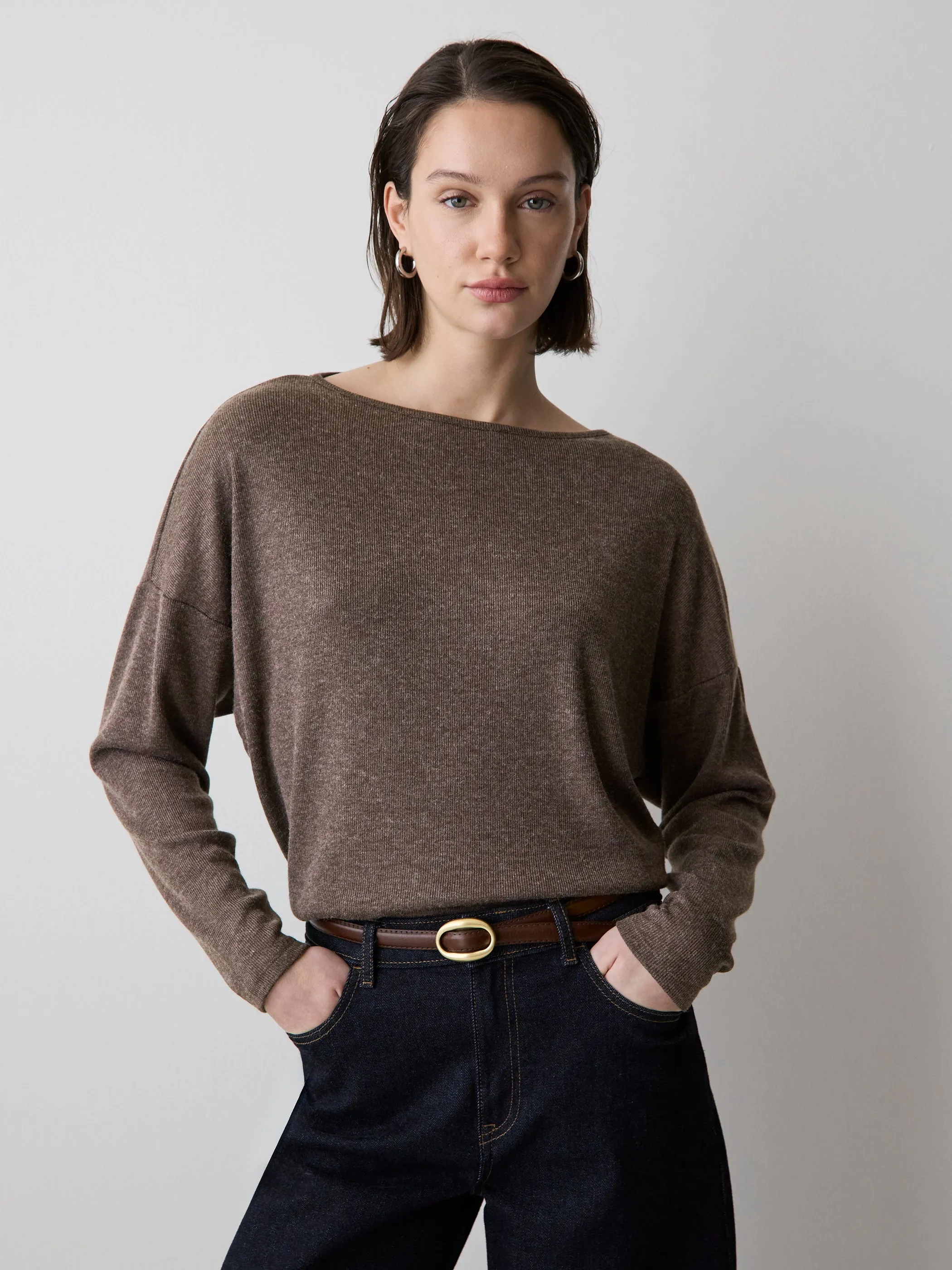 Long-Sleeve Crew-Neck Ribbed Top sold by RW&CO.