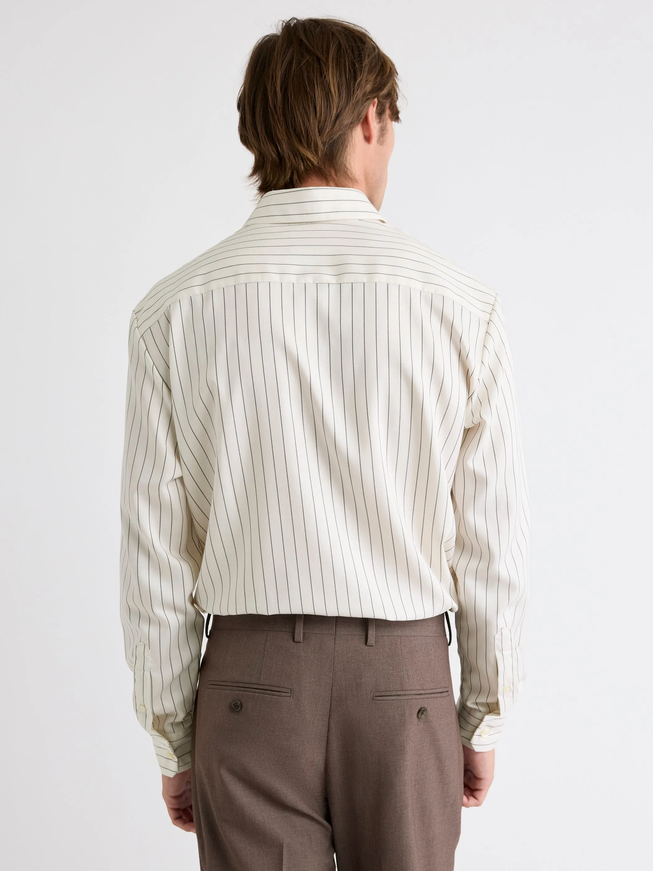 Striped Relaxed-Fit Twill Dress Shirt sold by RW&CO. product image thumbnail 3