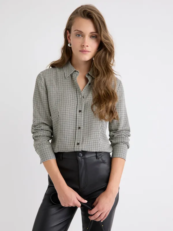 Plaid Long-Sleeve Buttoned-Down Blouse sold by RW&CO.