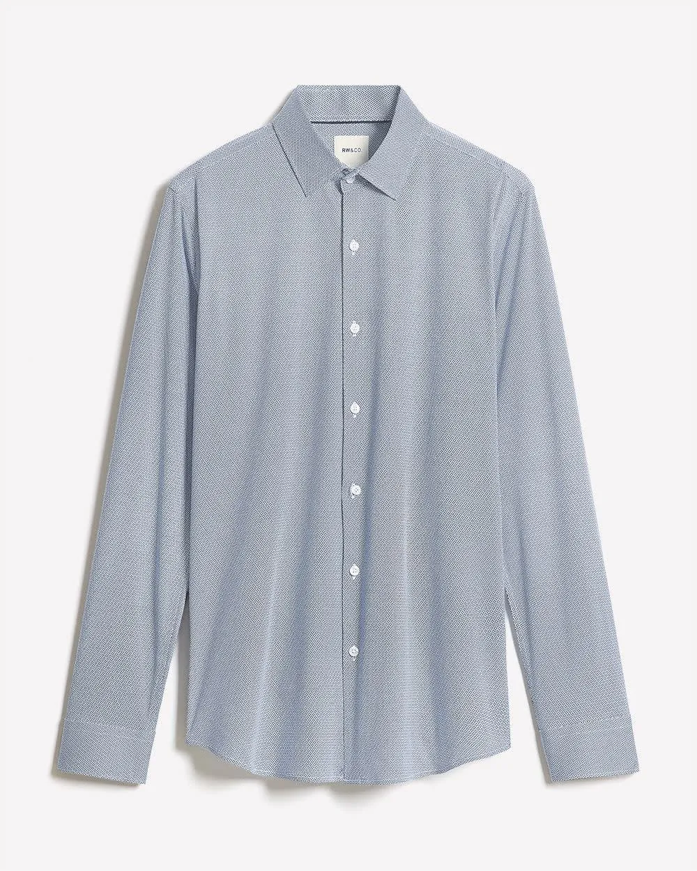 Slim-Fit Interlock-Cotton Dress Shirt sold by RW&CO. product image thumbnail 4