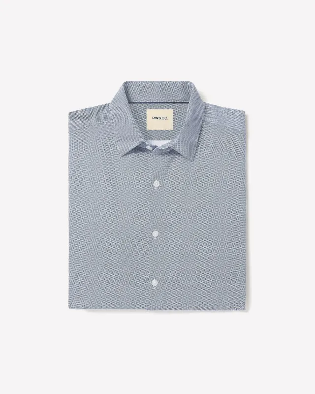 Slim-Fit Interlock-Cotton Dress Shirt sold by RW&CO.
