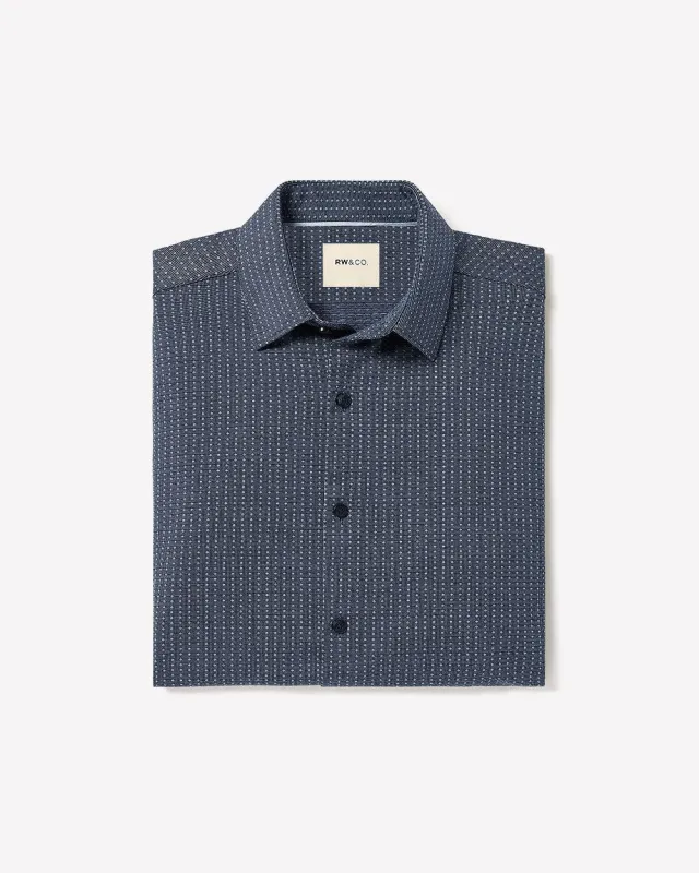 Slim-Fit Knit-Like Dress Shirt sold by RW&CO.