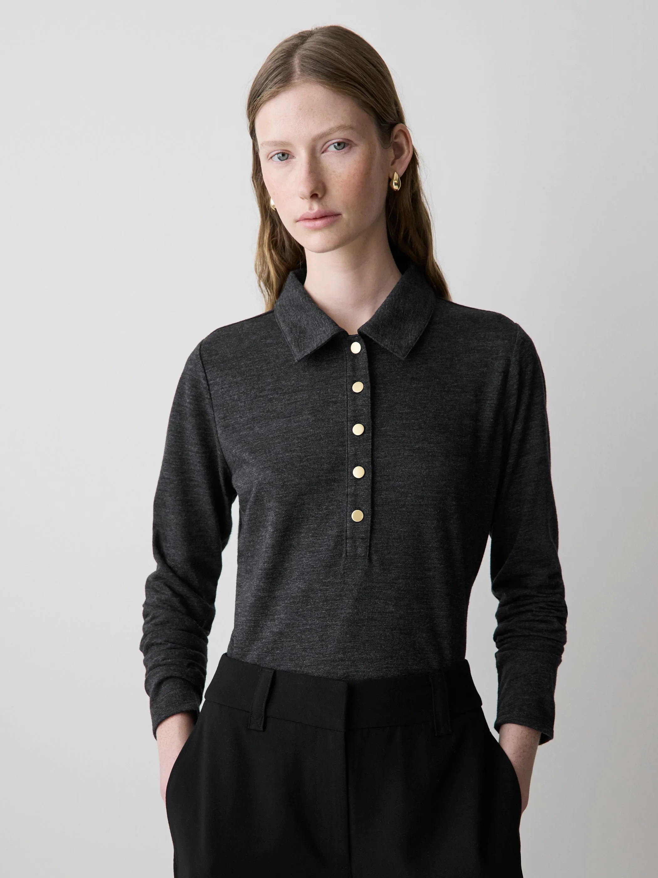 Long-Sleeve Fitted Polo sold by RW&CO.