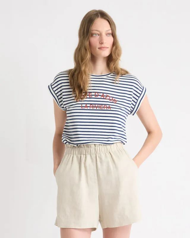 Striped Extended-Sleeve Crew-Neck T-Shirt sold by RW&CO.