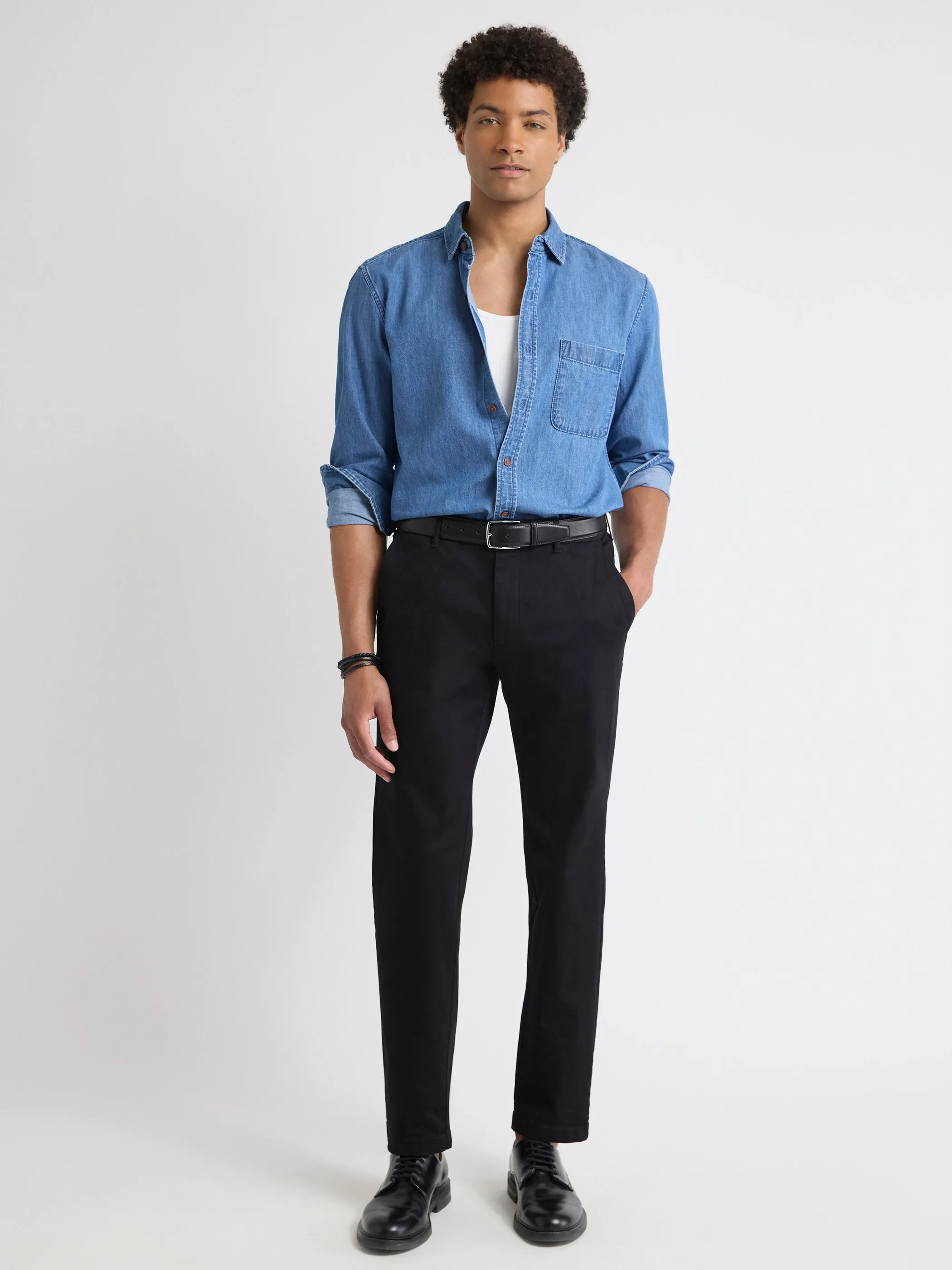 Long-Sleeve Denim Shirt with Chest Pocket sold by RW&CO. product image thumbnail 2