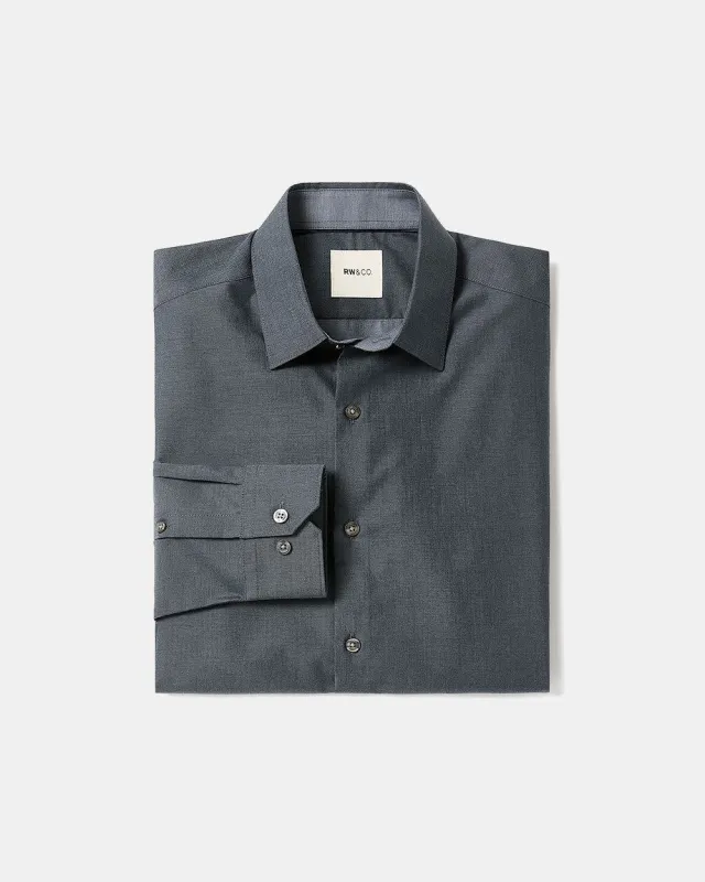 Slim-Fit Denim-Like Dress Shirt sold by RW&CO.