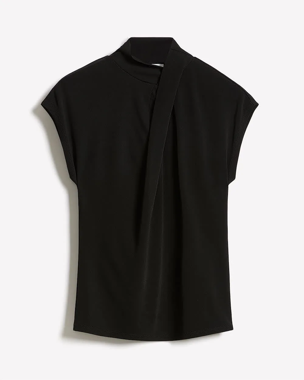 Extended-Sleeve Top with Crossover Draped Mock Neckline sold by RW&CO. product image thumbnail 4